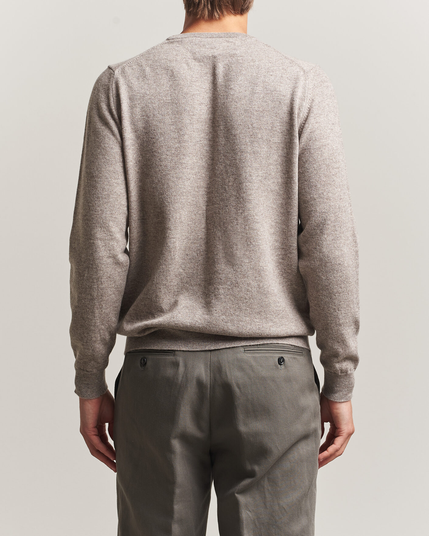 Heren | Truien | Fedeli | Pure Cashmere Crew Neck Beige Melange