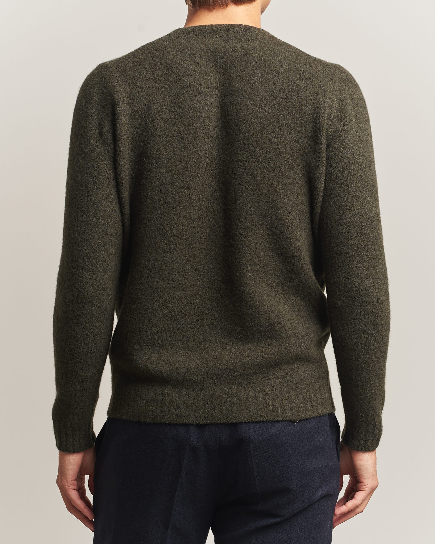 Heren | Truien | Fedeli | Cashmere Blend Boucle Sweater Forest Green