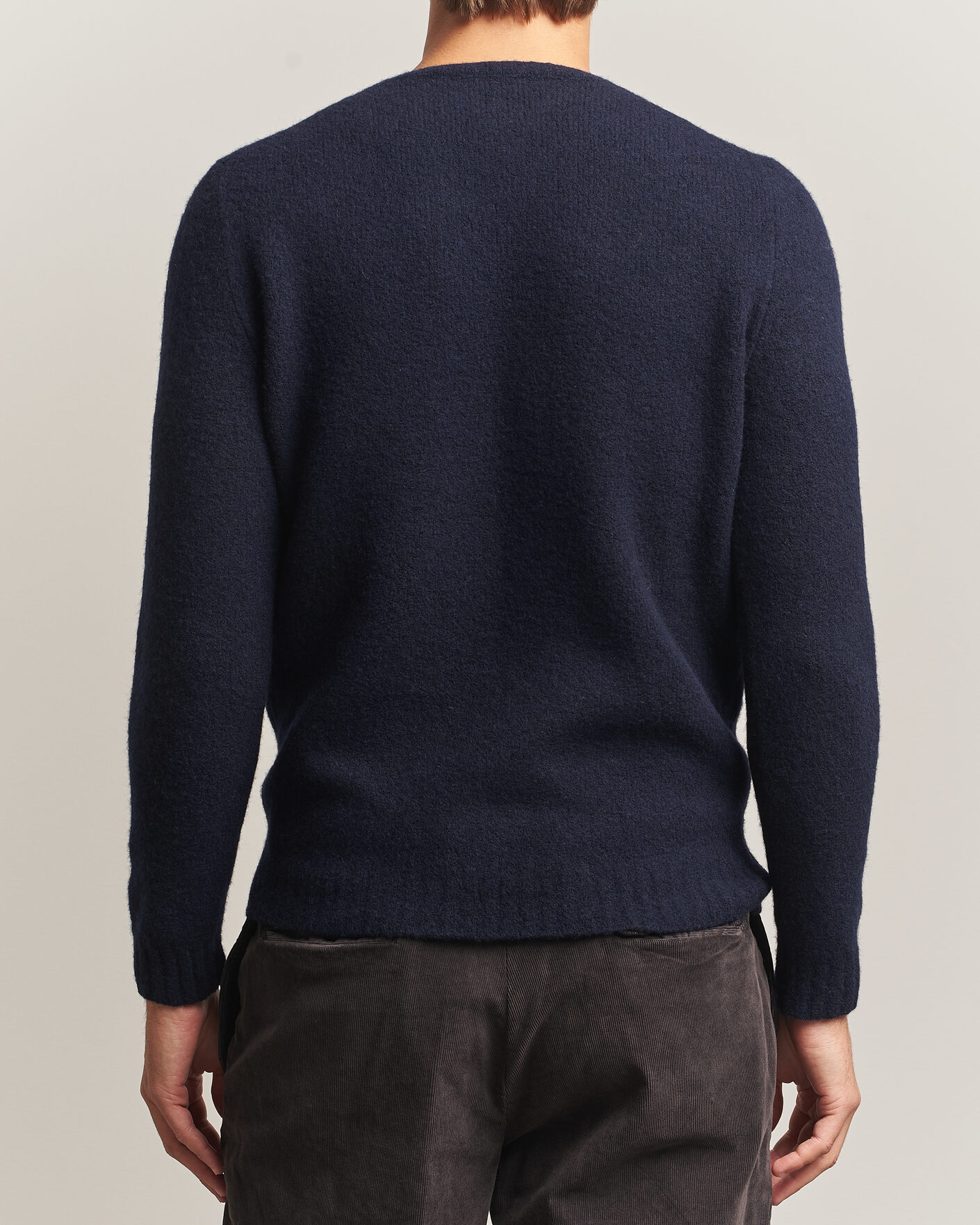 Heren | Truien | Fedeli | Cashmere Blend Boucle Sweater Navy