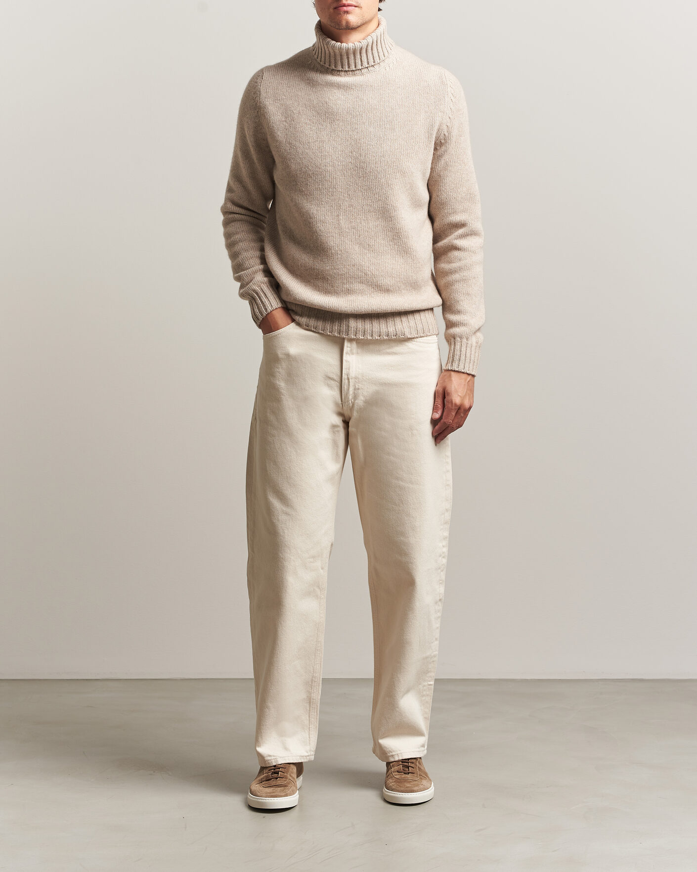 Heren | Truien | Fedeli | Wool/Cashmere Rollneck Beige