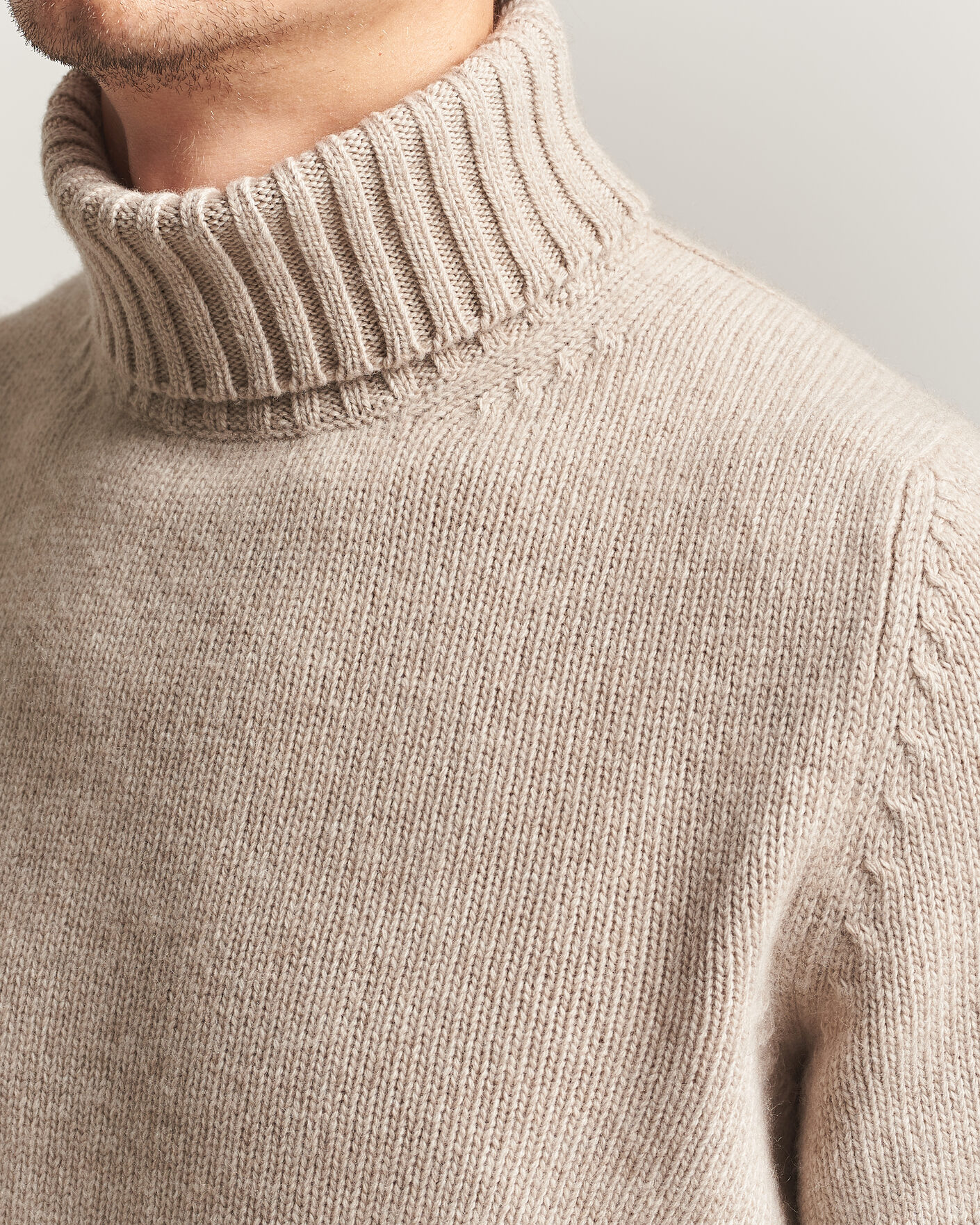 Heren | Truien | Fedeli | Wool/Cashmere Rollneck Beige