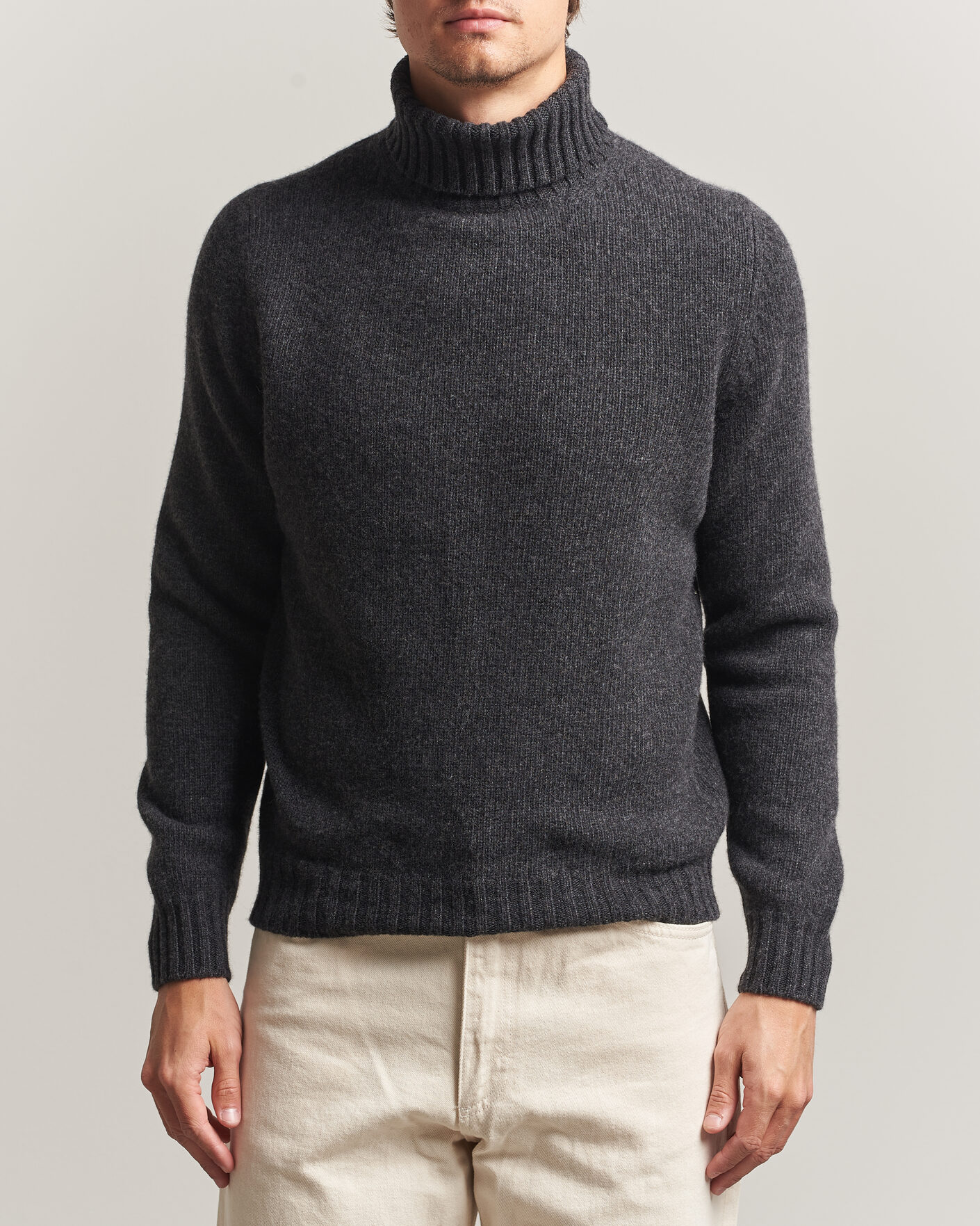 Heren | Truien | Fedeli | Wool/Cashmere Rollneck Anthracite