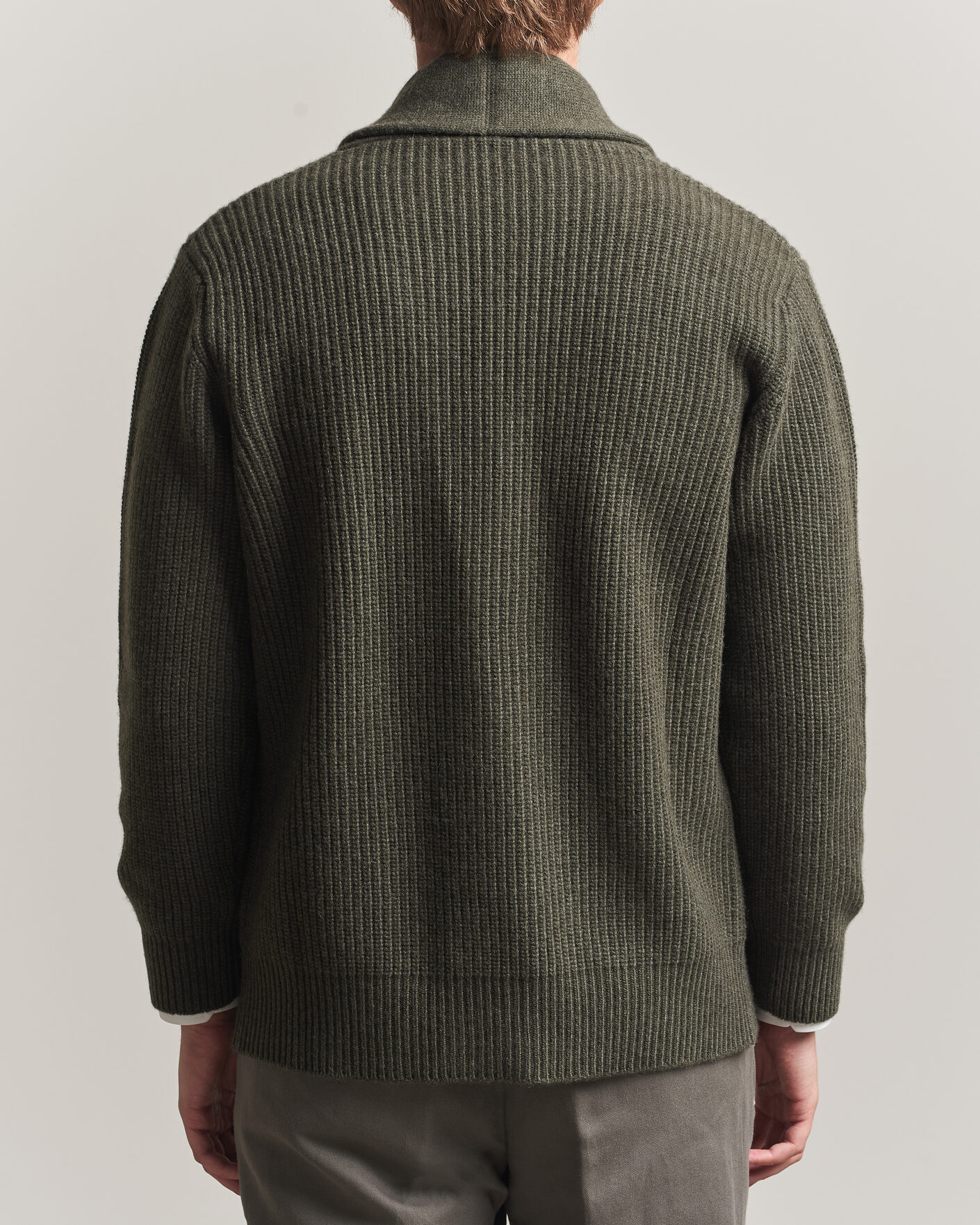 Heren | Truien | Fedeli | Wool/Cashmere Shawl Cardigan Forest Green