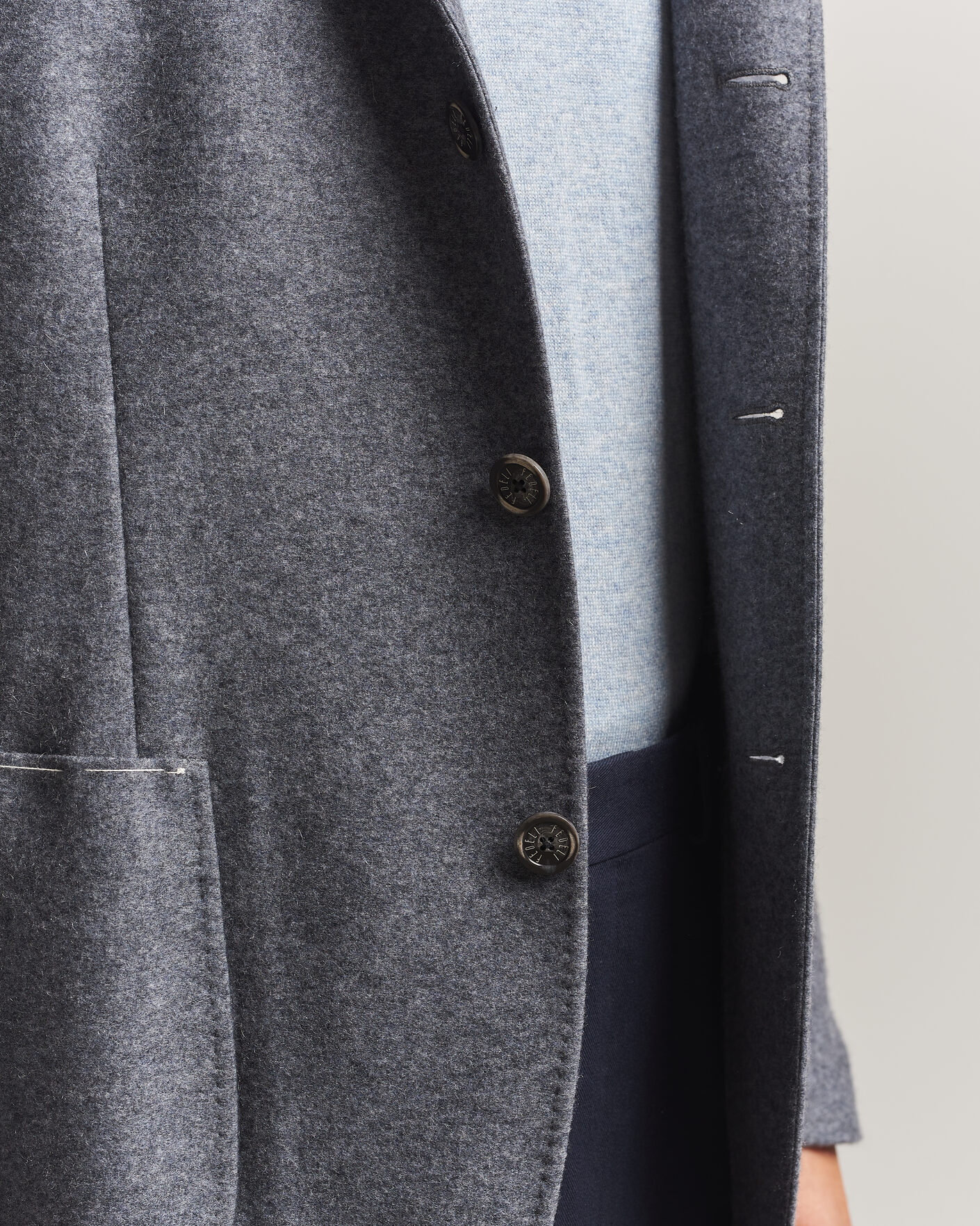Heren | Blazers | Fedeli | Cashmere Flannel Jacket Grey Melange