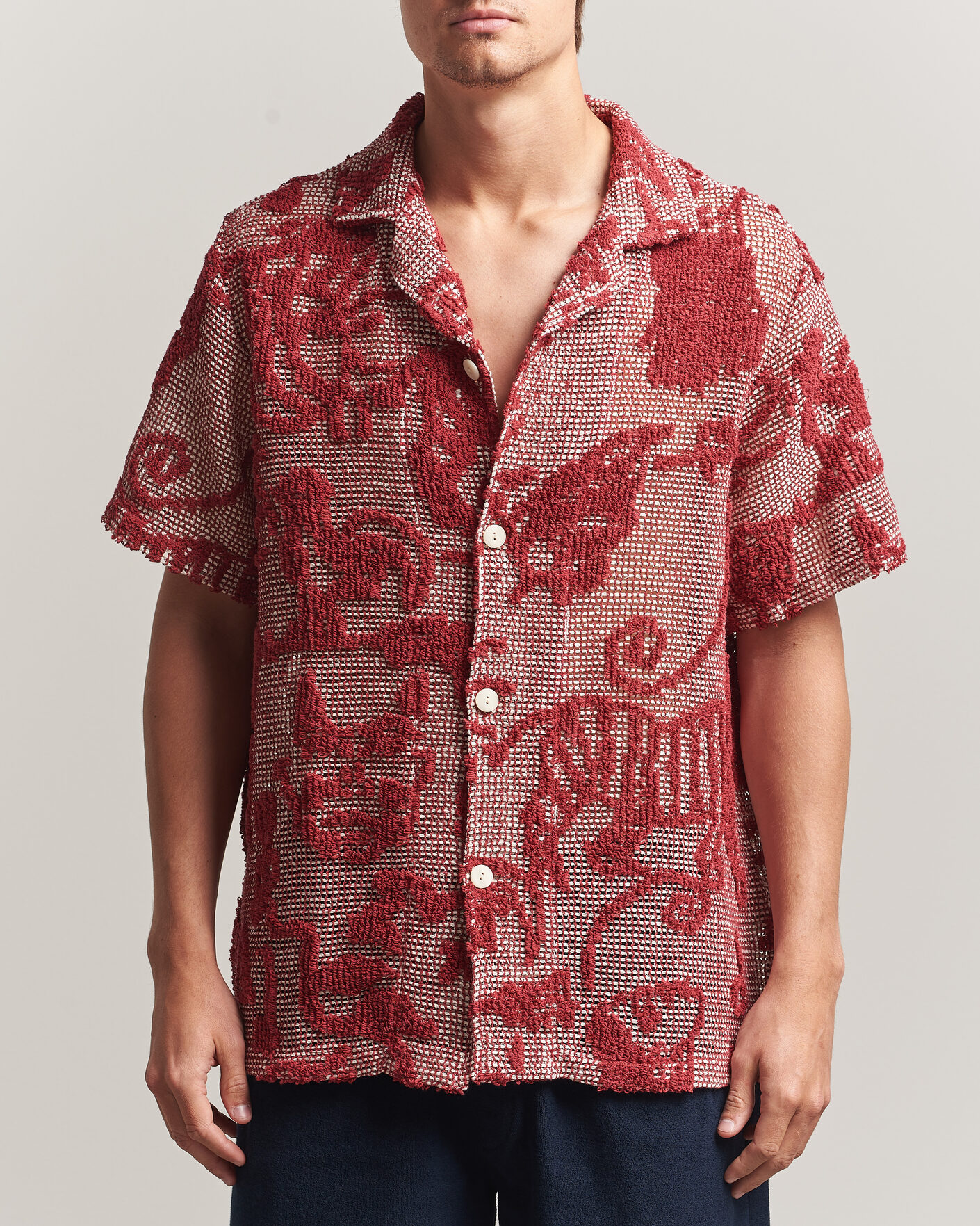 Heren | Overhemden | OAS | Arcano Cuba Short Sleeve Shirt Red