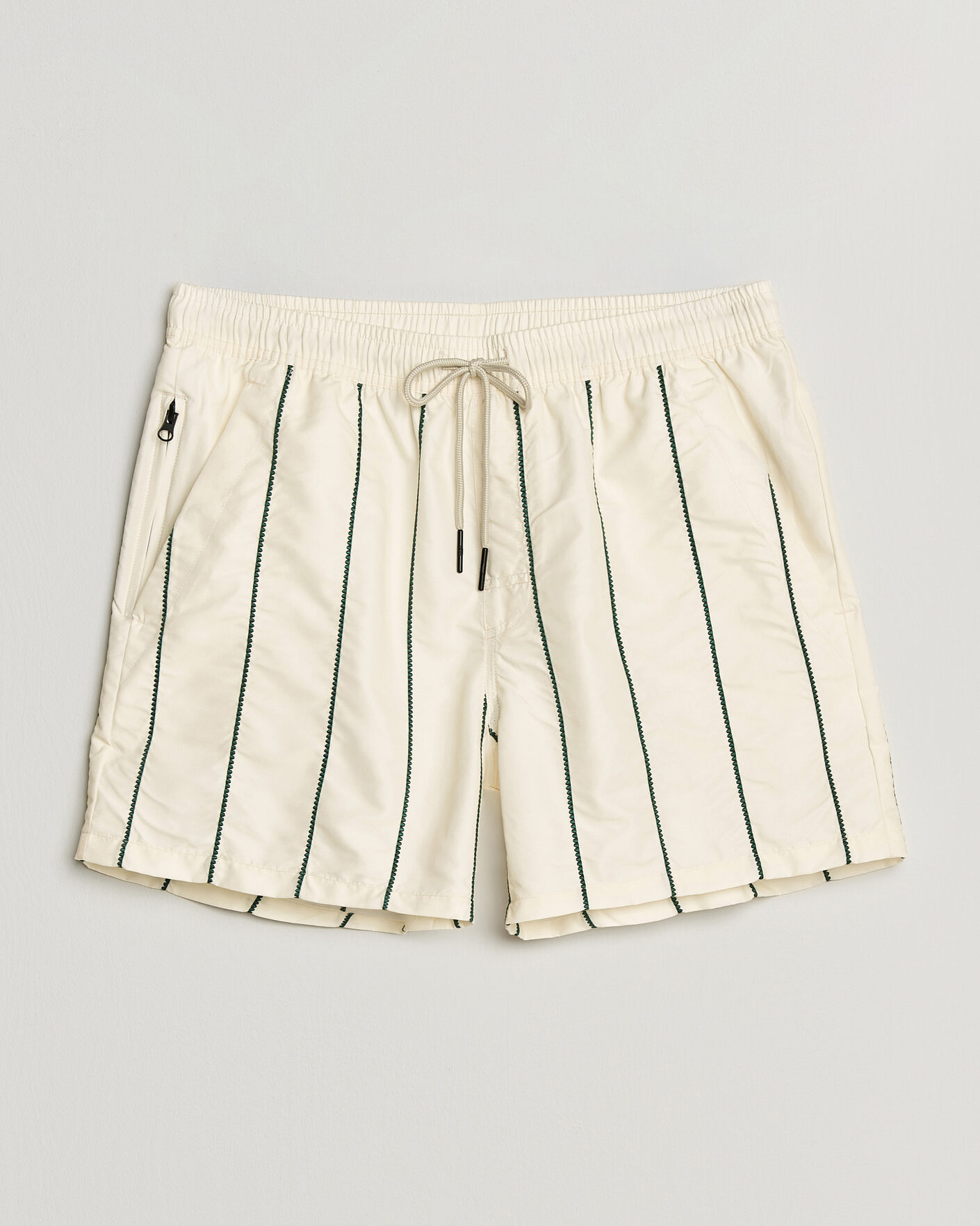Heren | Zwembroek | OAS | Granada Striped Swimshorts White/Green