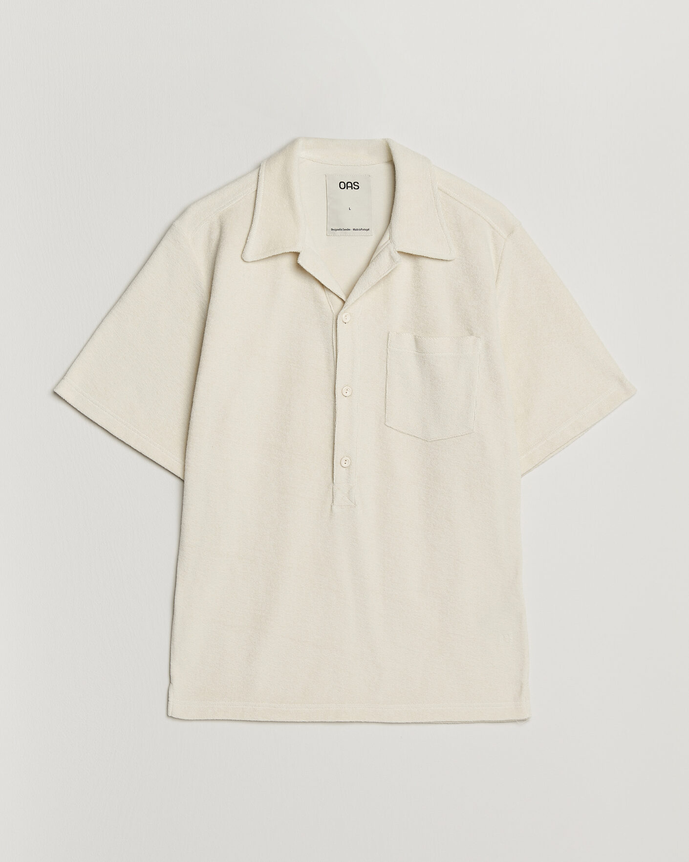 Heren | Polo's | OAS | Novo Regular Fit Terry Polo Ecru