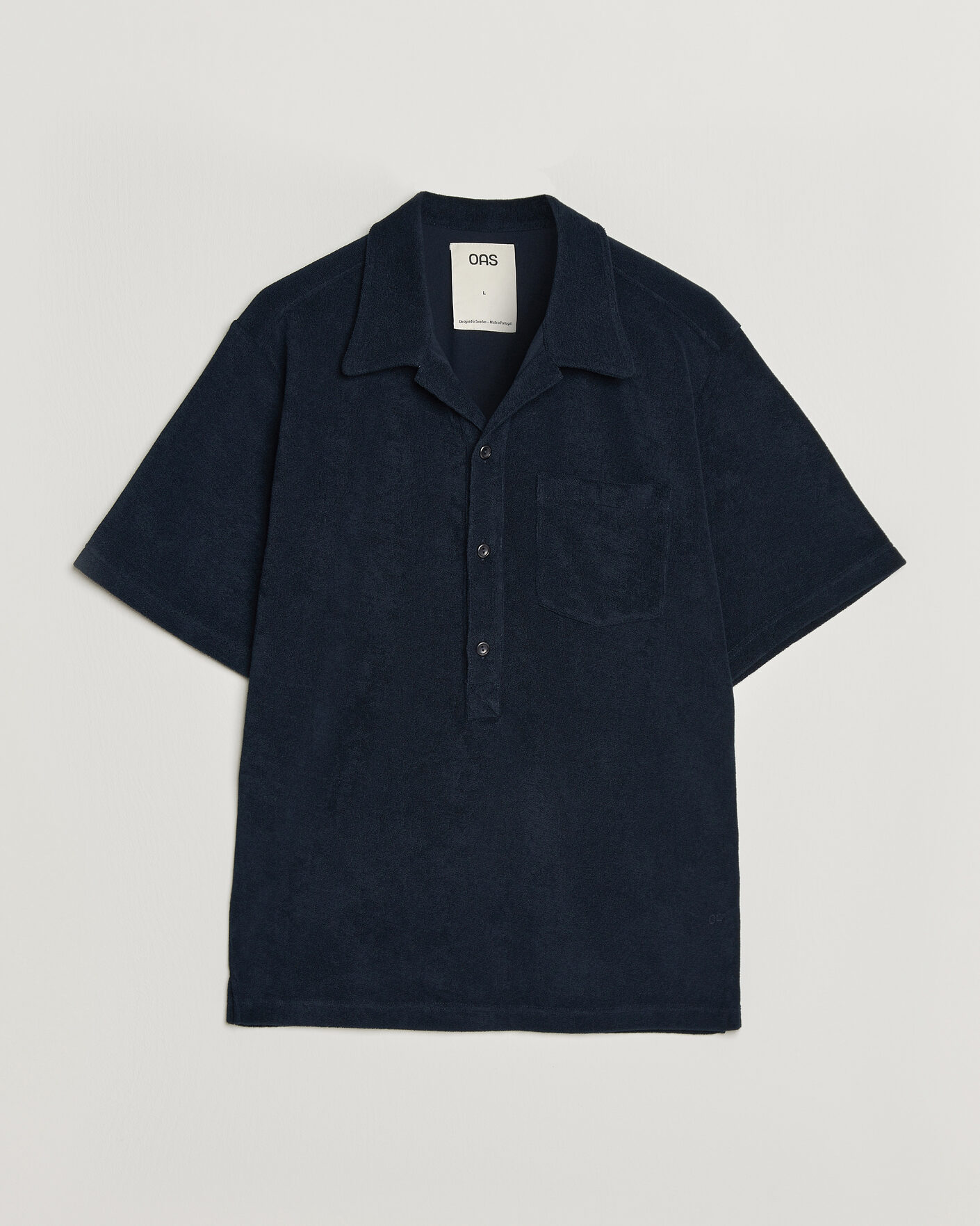 Heren | Polo's | OAS | Novo Regular Fit Terry Polo Dark Blue