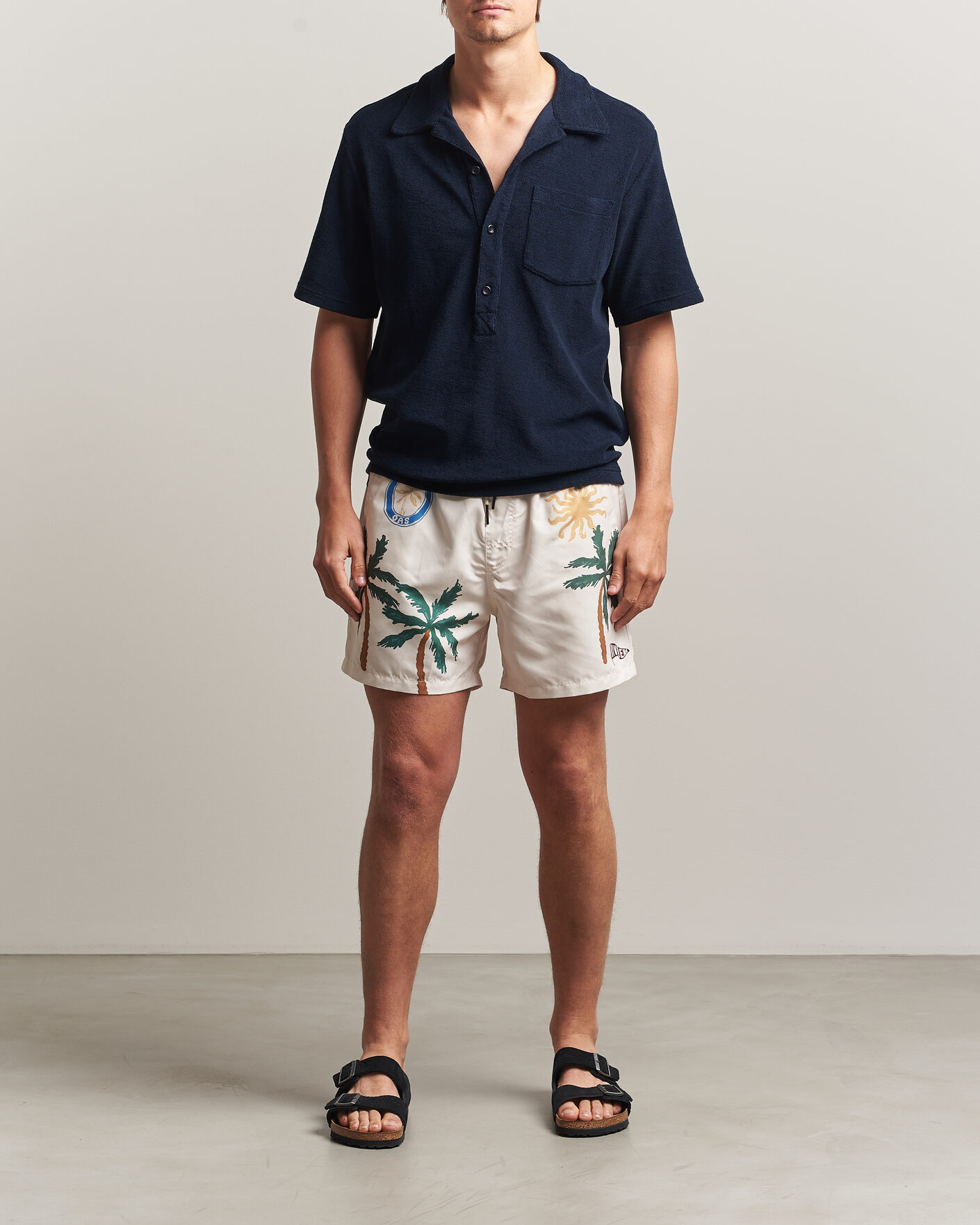 Heren | Polo's | OAS | Novo Regular Fit Terry Polo Dark Blue
