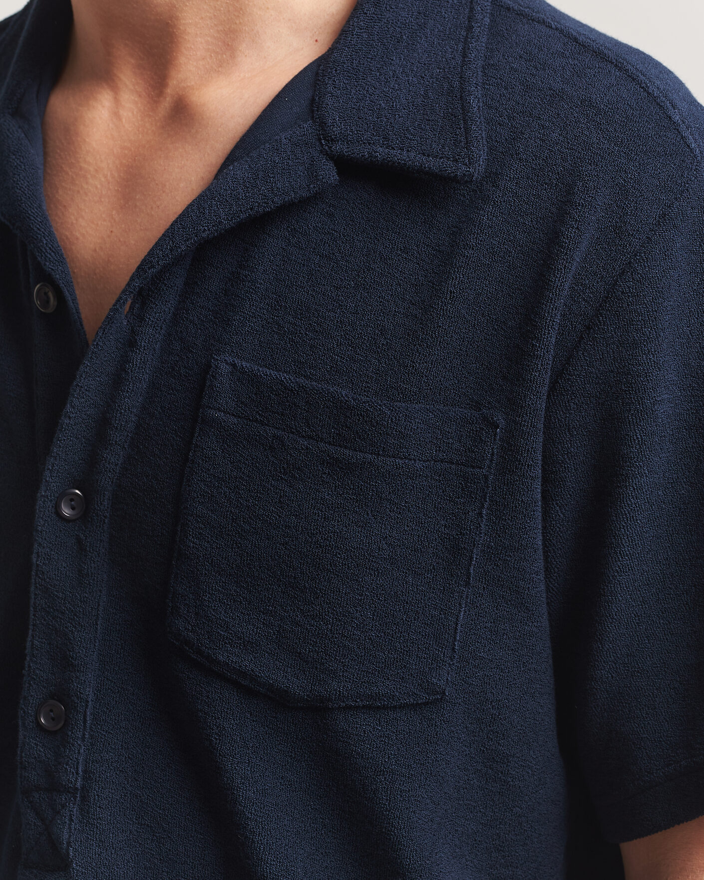 Heren | Polo's | OAS | Novo Regular Fit Terry Polo Dark Blue