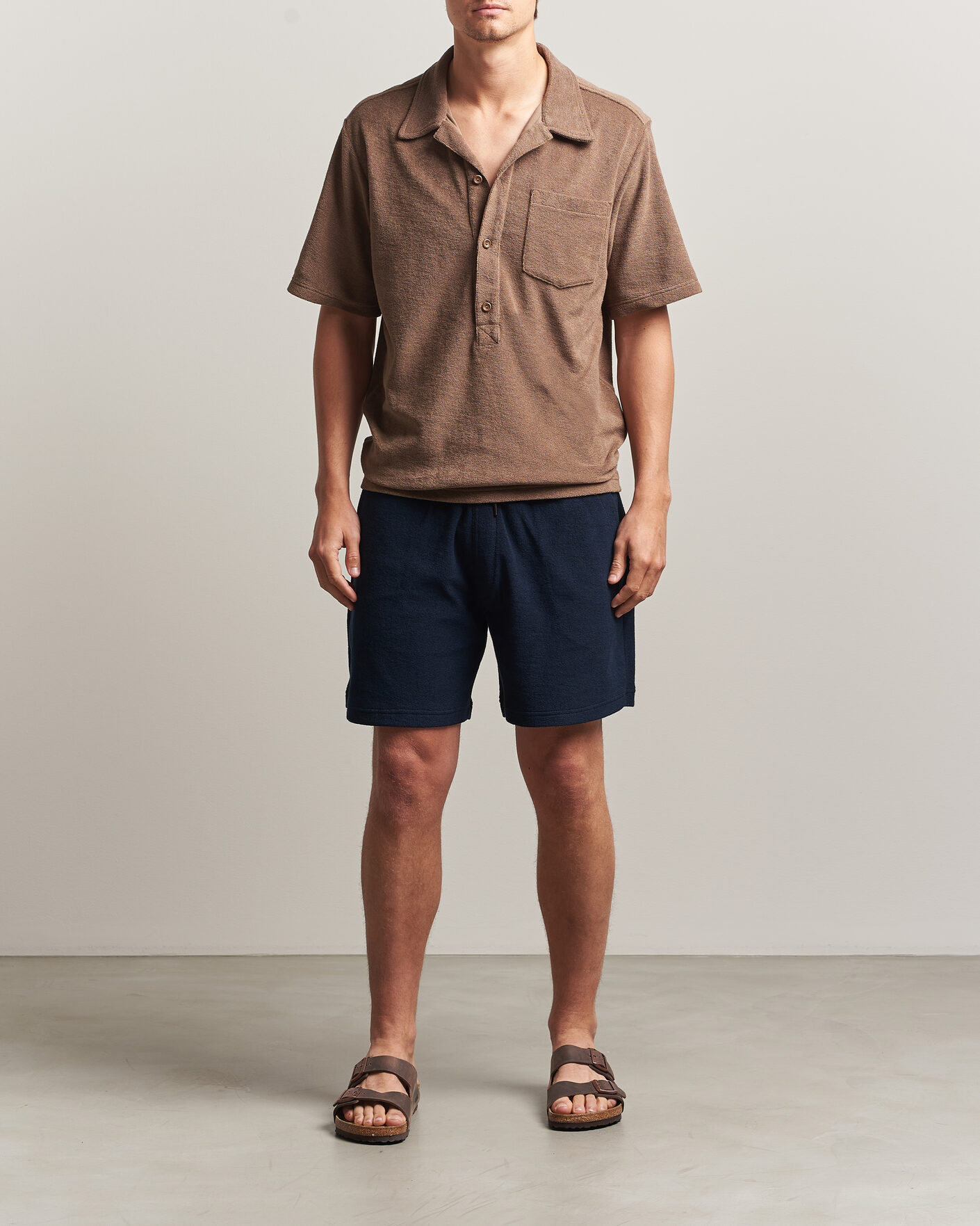 Heren | Polo's | OAS | Novo Regular Fit Terry Polo Brown