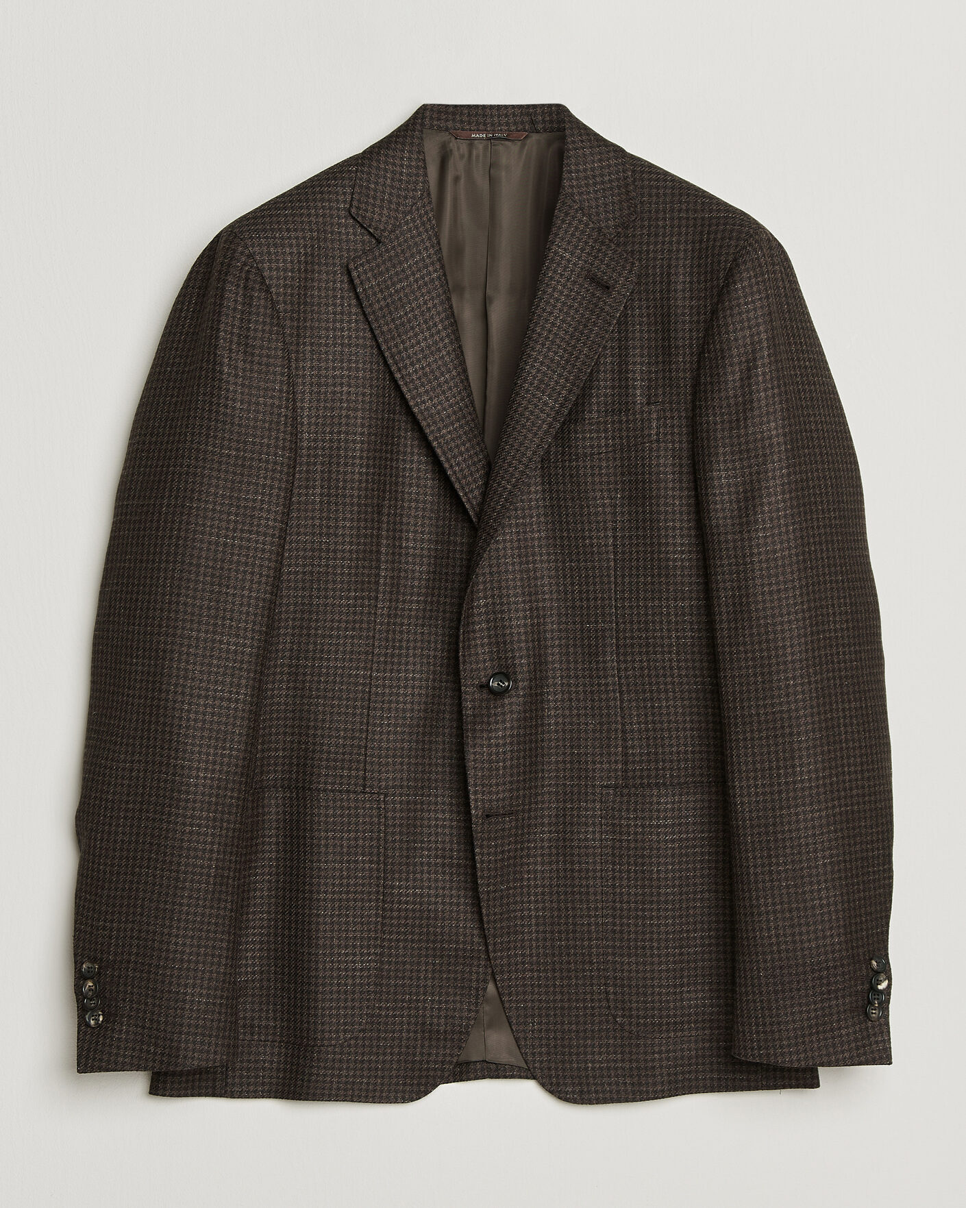 Heren | Blazers | Canali | Kei Houndstooth Flannel Blazer Dark Brown