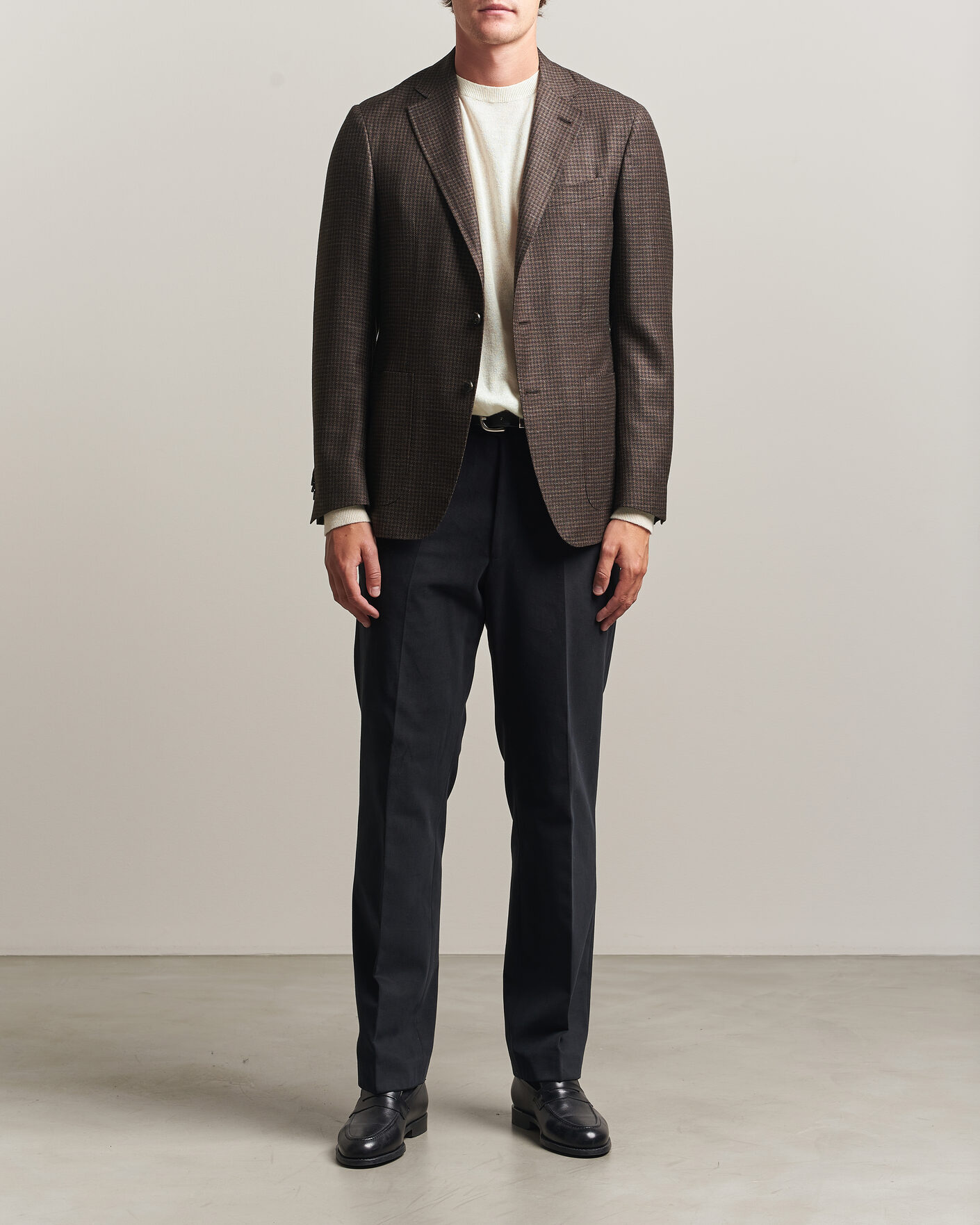 Heren | Blazers | Canali | Kei Houndstooth Flannel Blazer Dark Brown