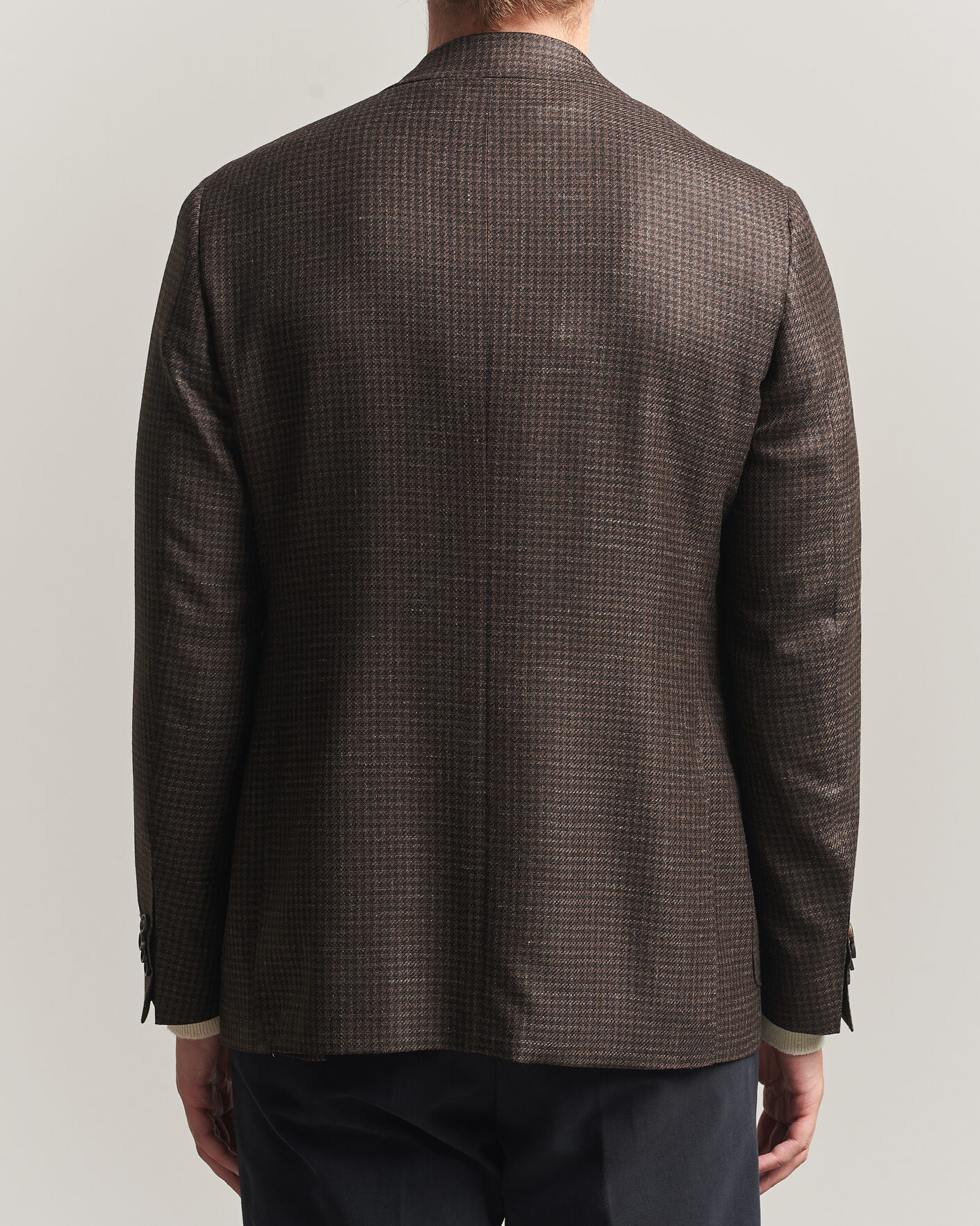 Heren | Blazers | Canali | Kei Houndstooth Flannel Blazer Dark Brown