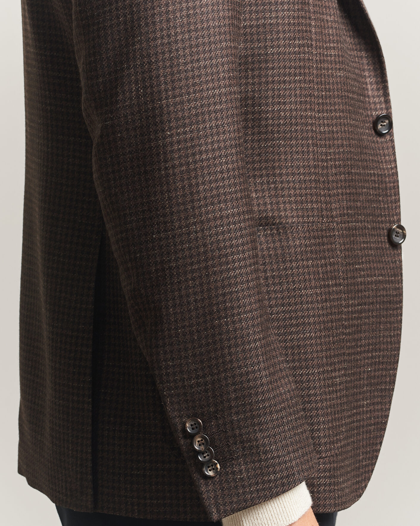 Heren | Blazers | Canali | Kei Houndstooth Flannel Blazer Dark Brown