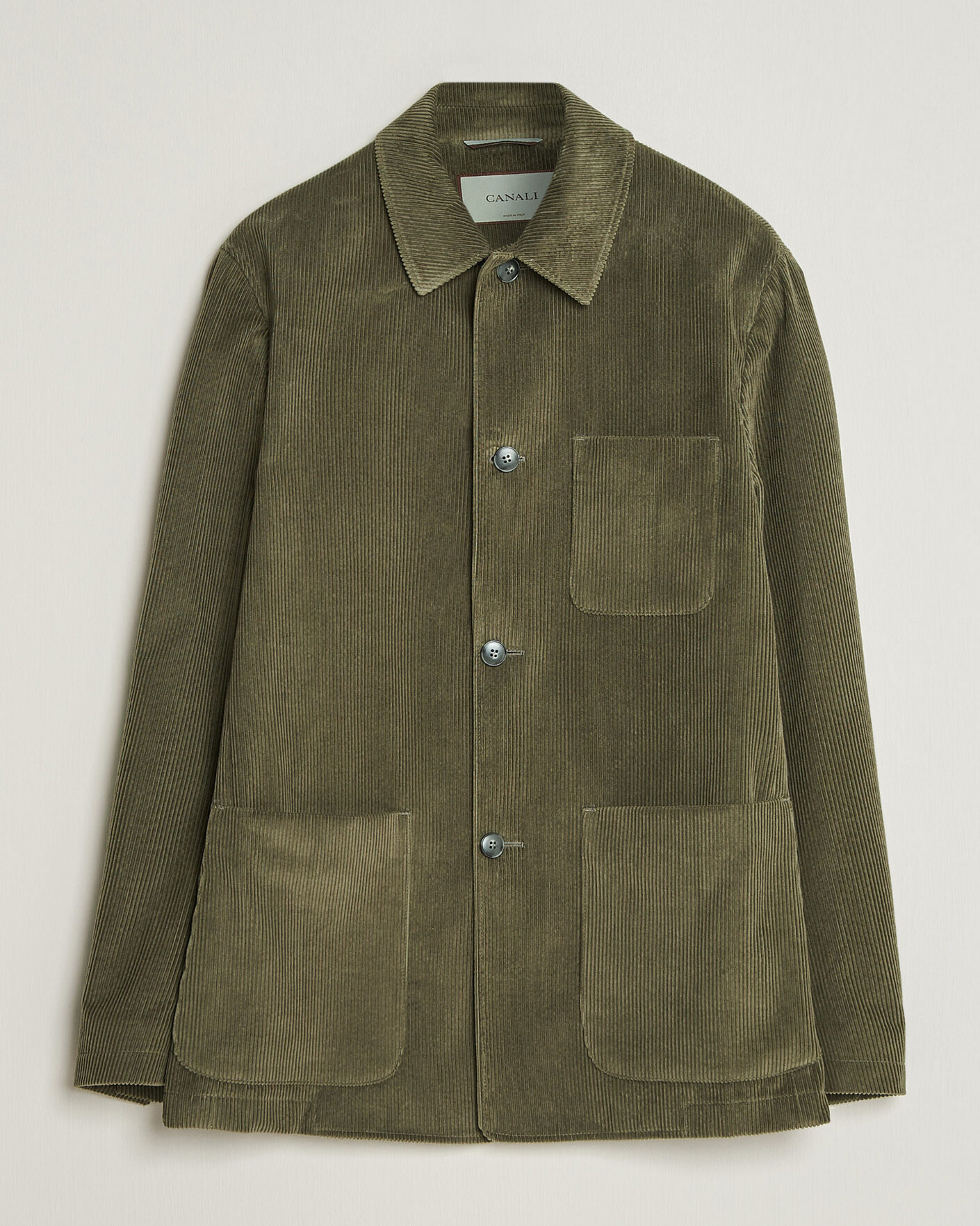 Heren | Jassen | Canali | Corduroy Chore Jacket Olive