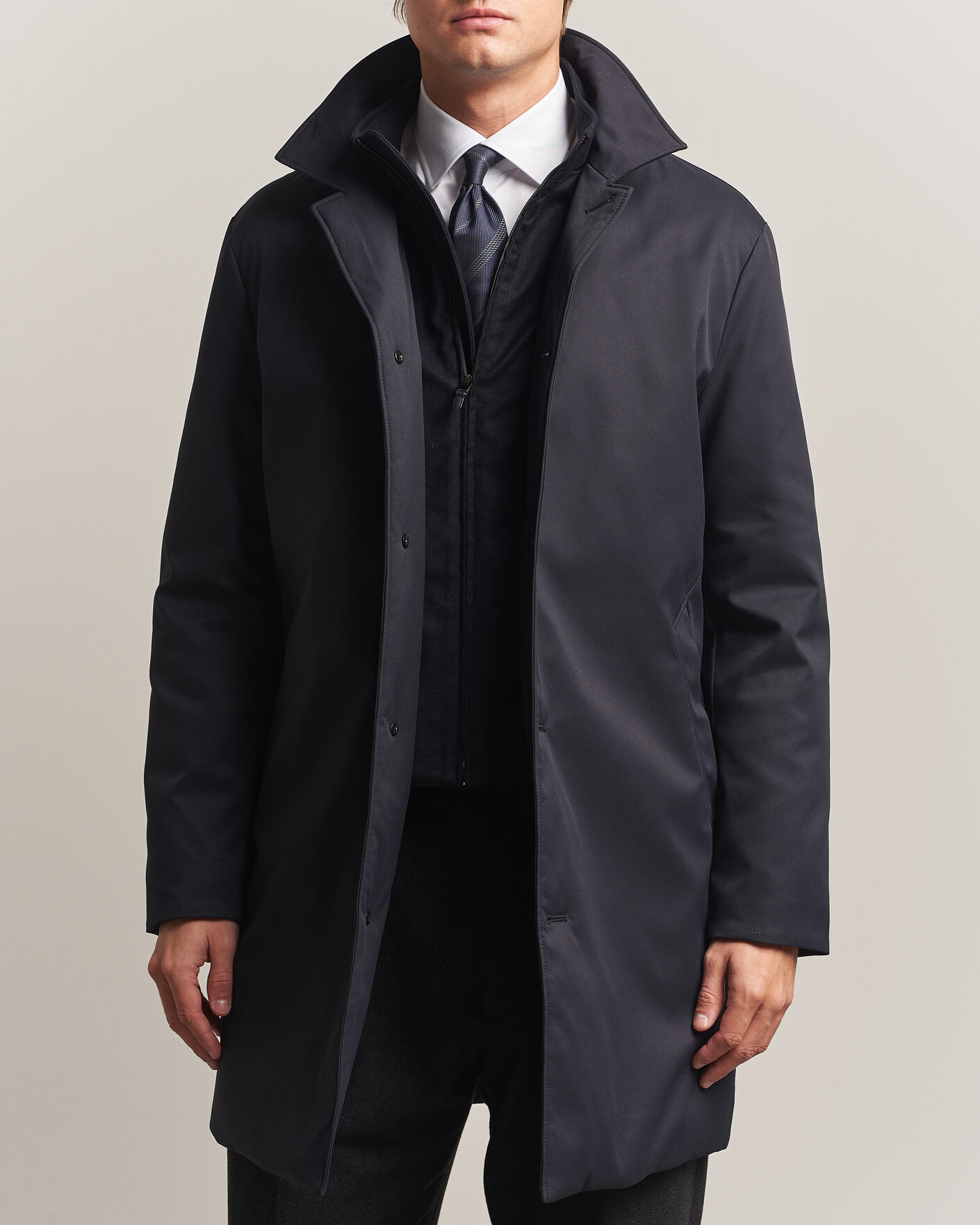Heren | Jassen | Canali | Zip Liner Down Coat Navy