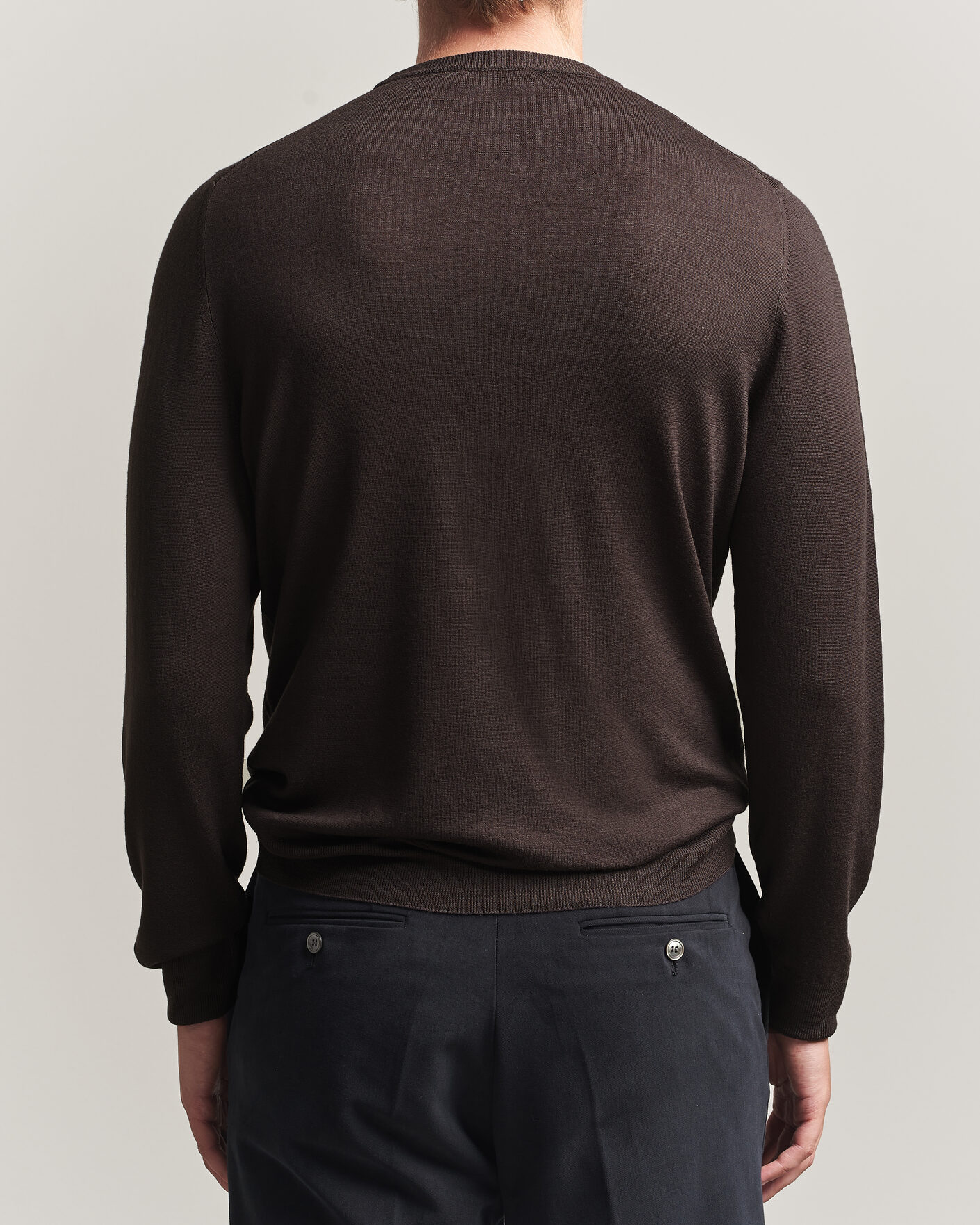 Heren | Truien | Canali | Merino Wool Crew Neck Dark Brown