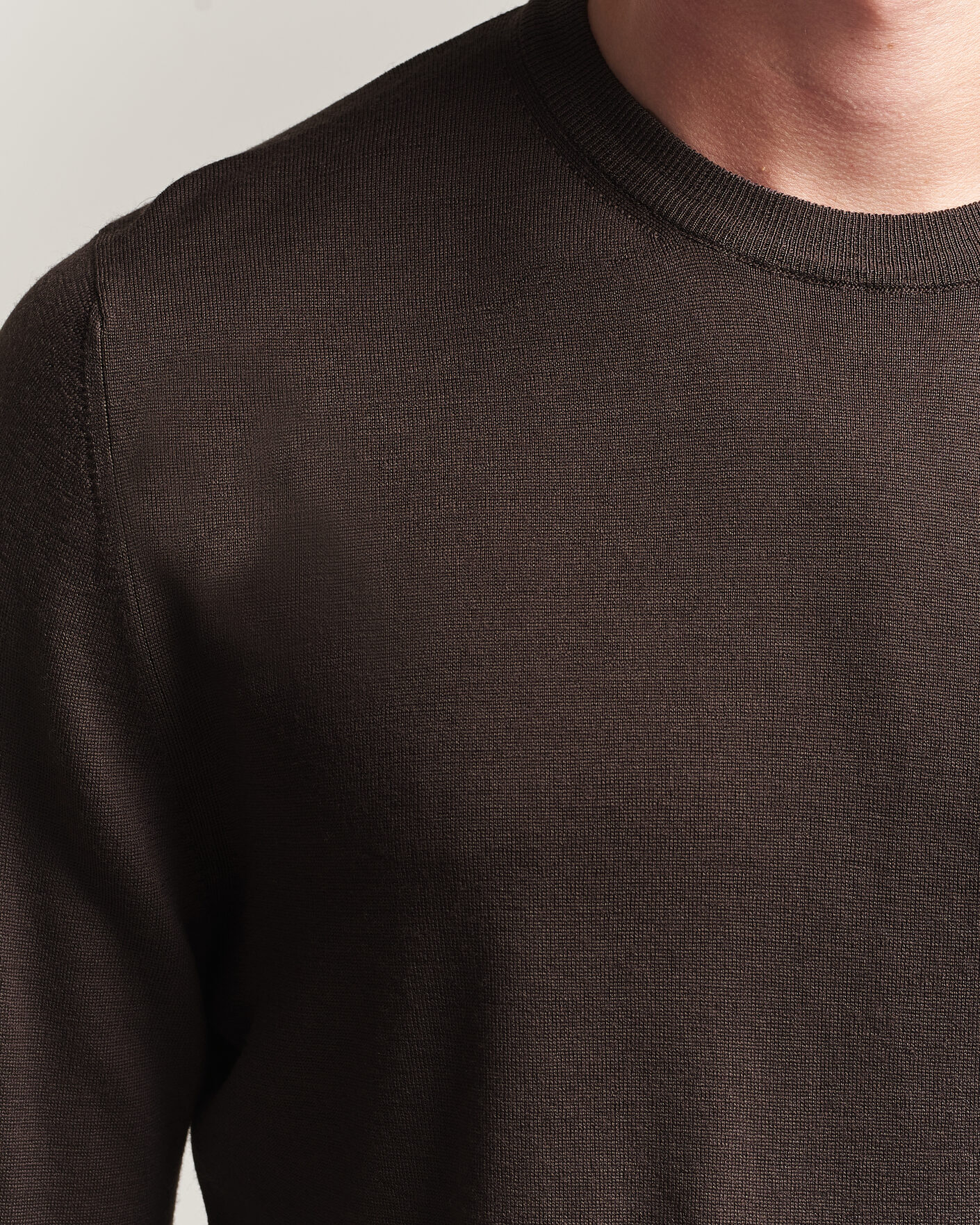 Heren | Truien | Canali | Merino Wool Crew Neck Dark Brown