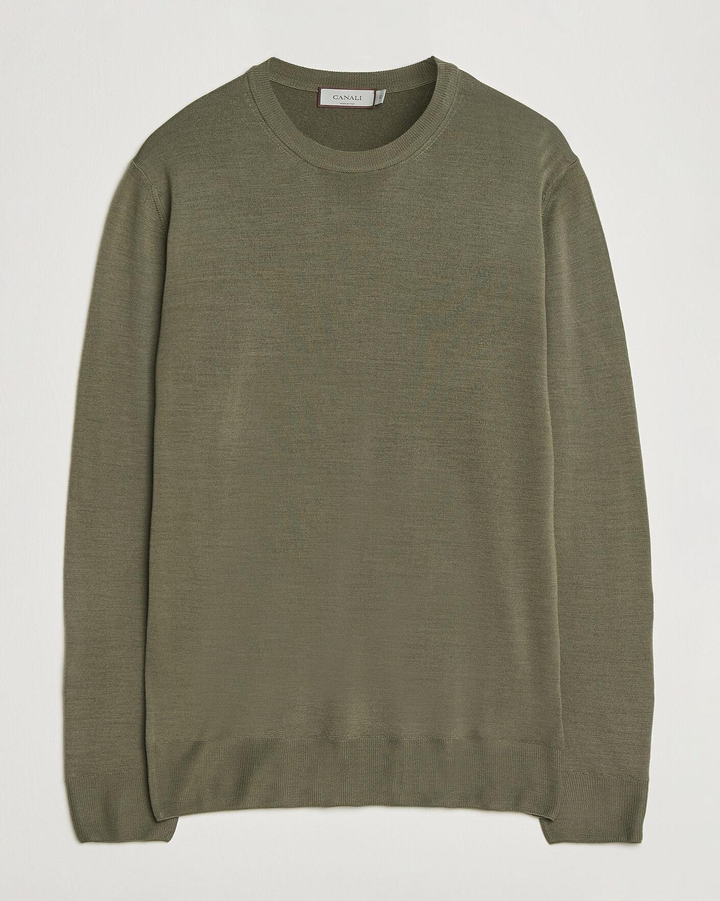 Heren | Truien | Canali | Merino Wool Crew Neck Olive