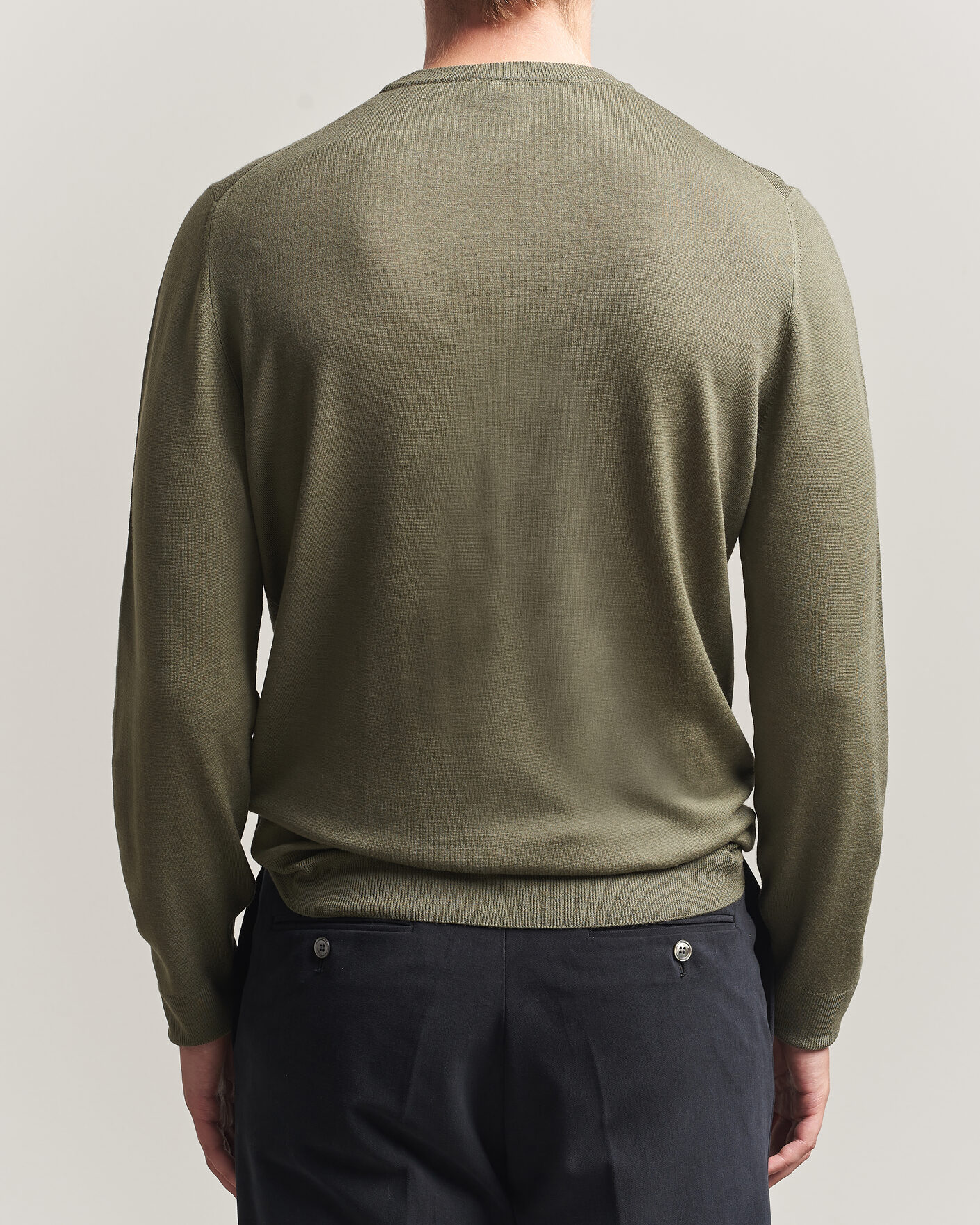 Heren | Truien | Canali | Merino Wool Crew Neck Olive