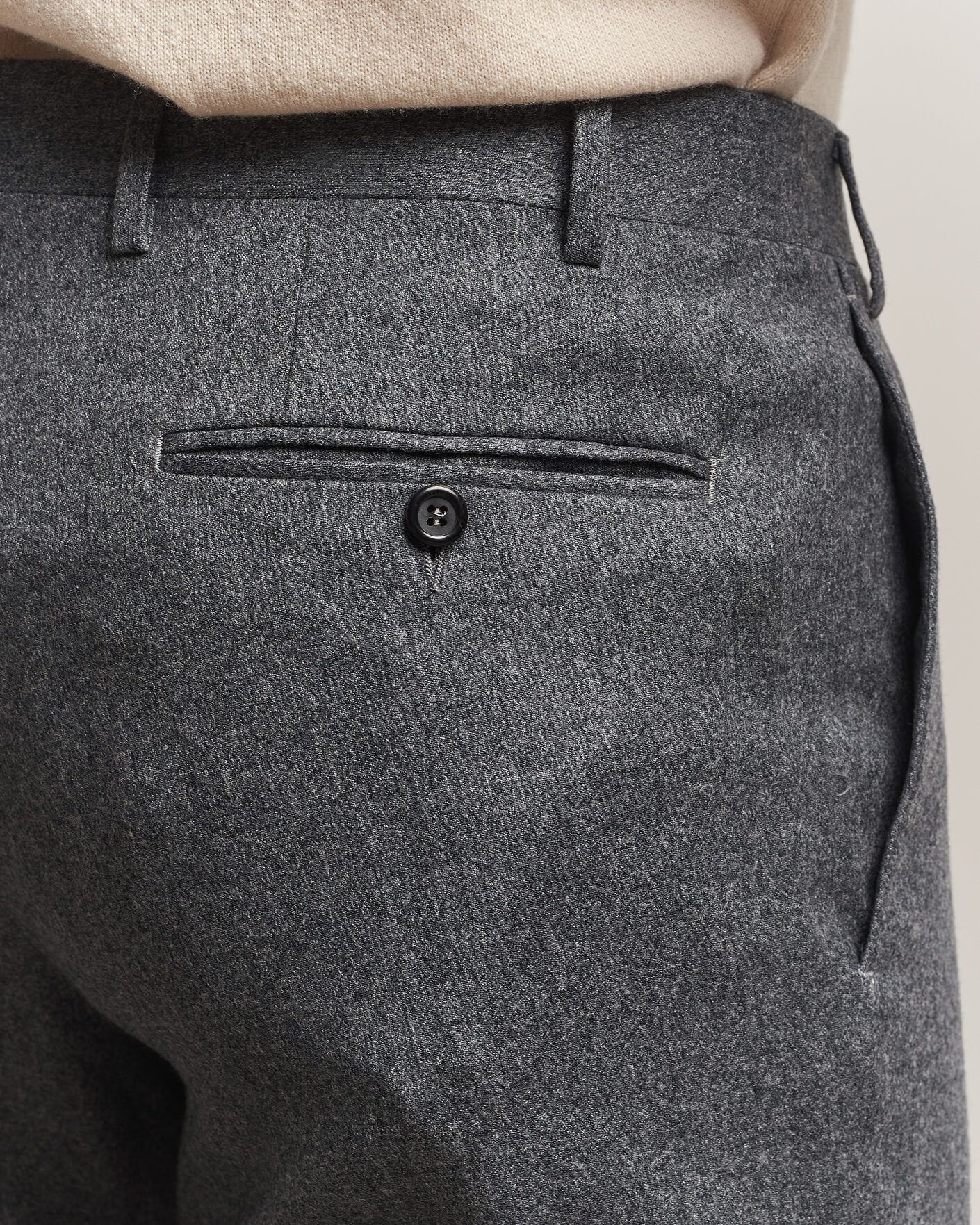 Heren | Broeken | Canali | Slim Fit Flannel Trousers Grey Melange