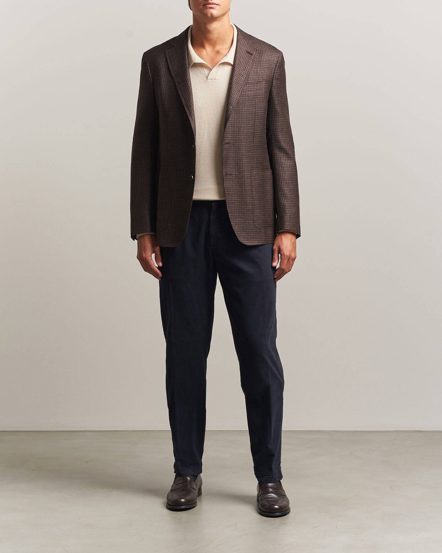 Heren | Broeken | Canali | Cotton/Cashmere Chinos Navy