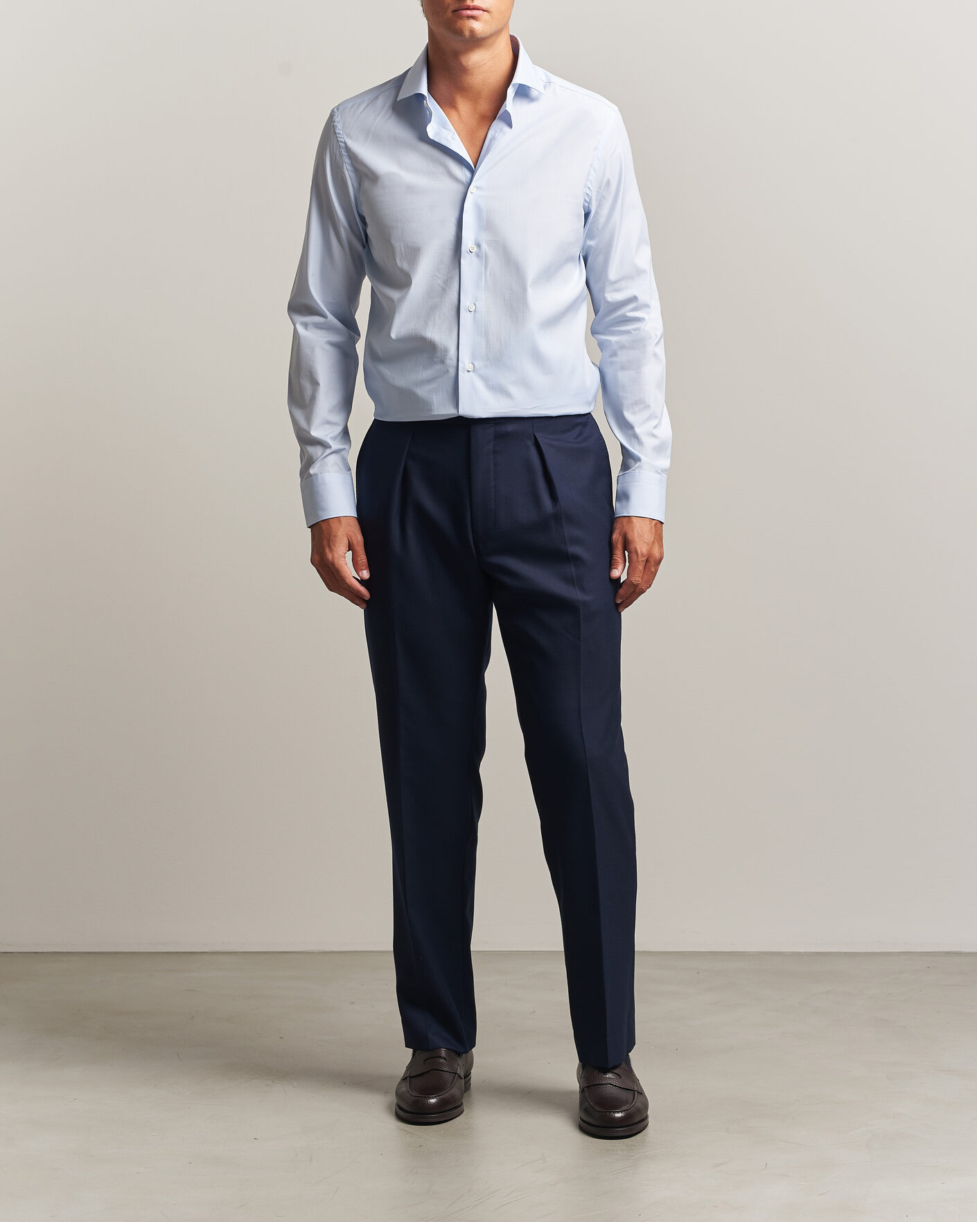 Heren | Overhemden | Canali | Slim Fit Dress Shirt Light Blue Check