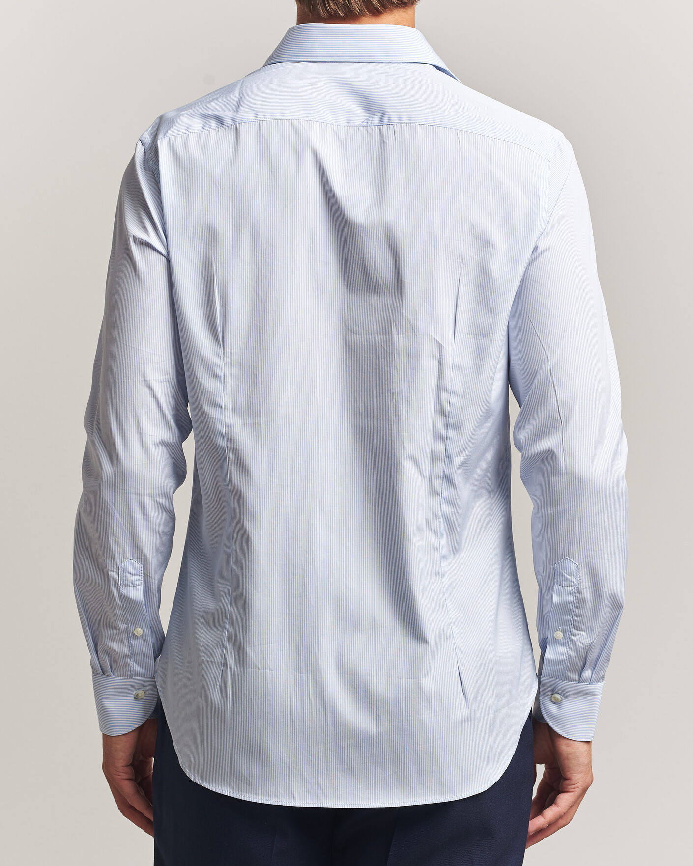 Heren | Overhemden | Canali | Slim Fit Dress Shirt Light Blue Stripe