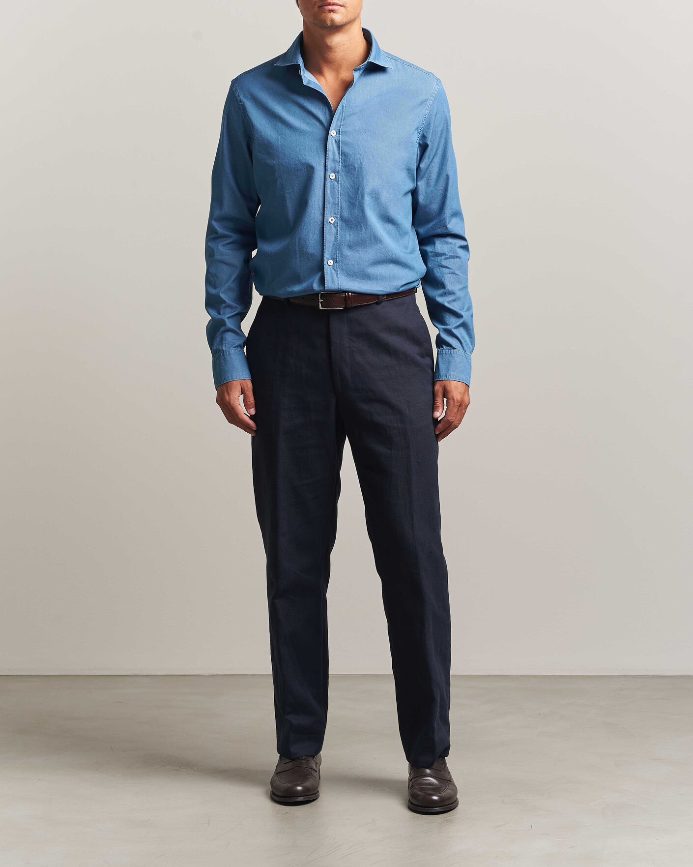 Heren | Overhemden | Canali | Denim Shirt Stone Wash