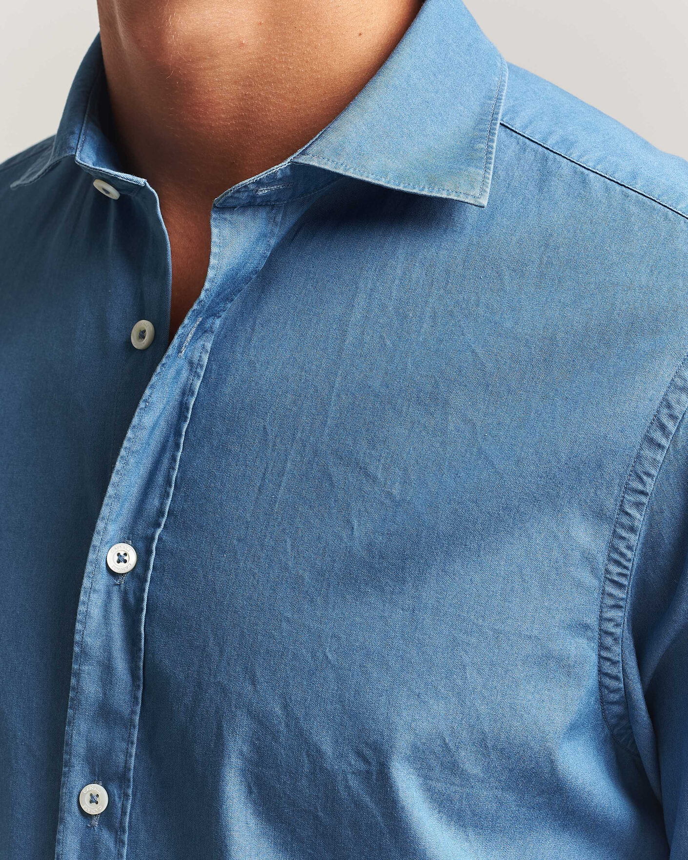 Heren | Overhemden | Canali | Denim Shirt Stone Wash