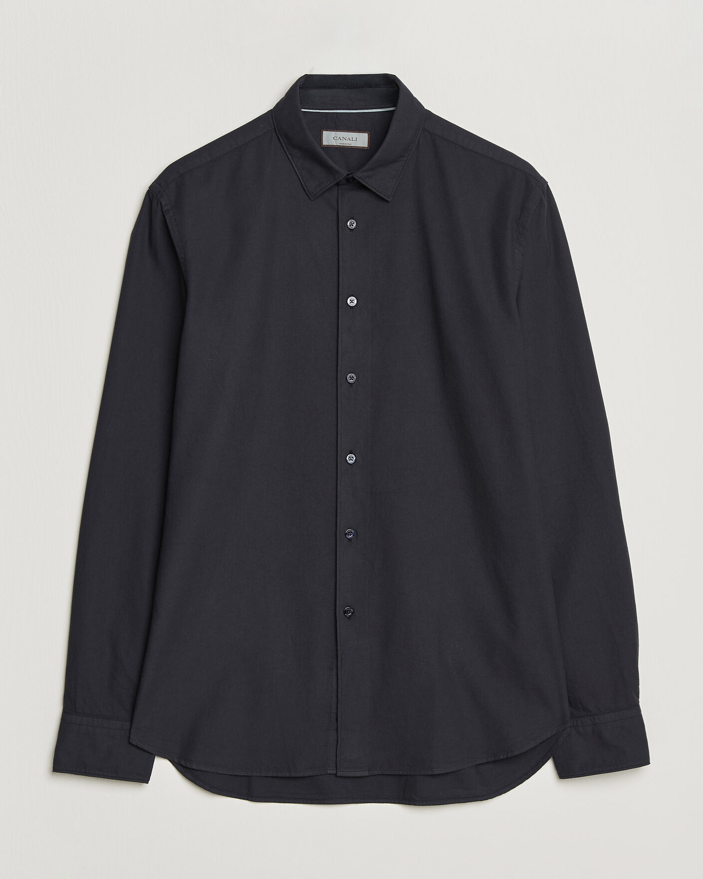 Heren | Overhemden | Canali | Garment Dyed Cotton Shirt Navy