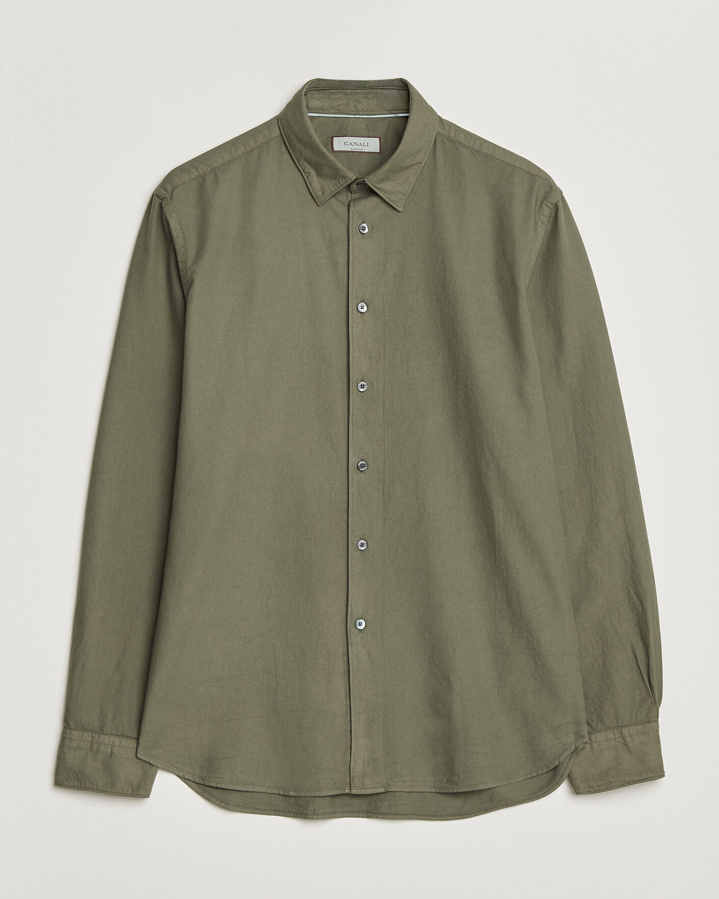 Heren | Overhemden | Canali | Garment Dyed Cotton Shirt Olive