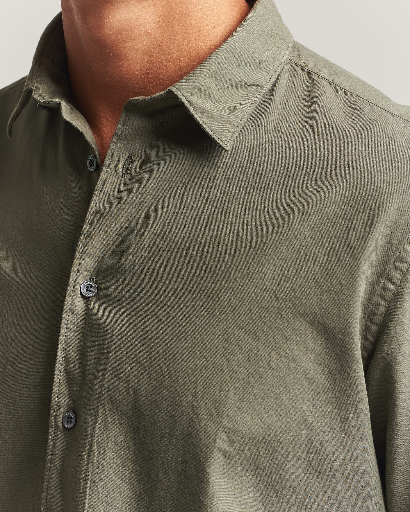 Heren | Overhemden | Canali | Garment Dyed Cotton Shirt Olive