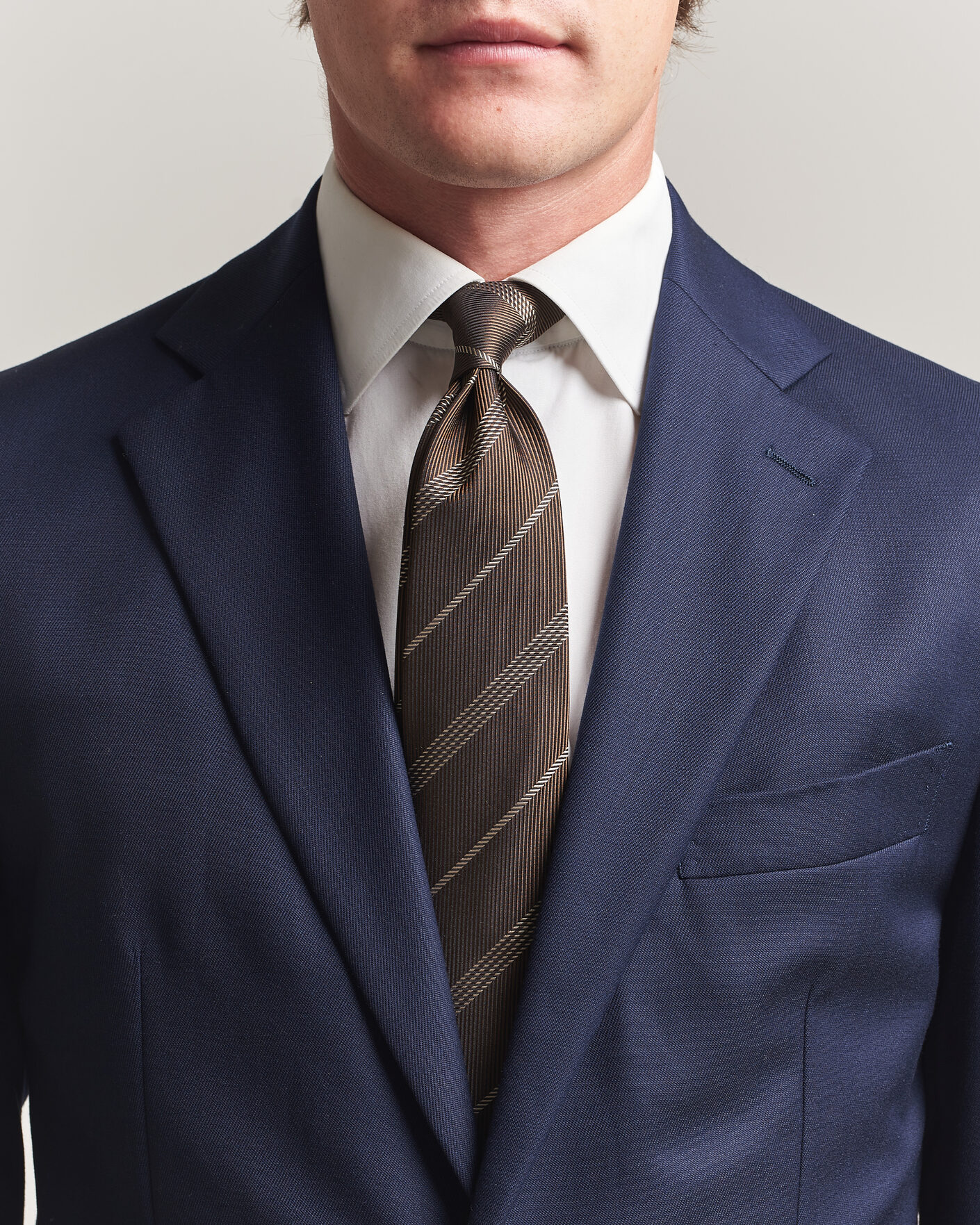 Heren | Stropdassen | Canali | Regimental Stripe Silk Tie Brown