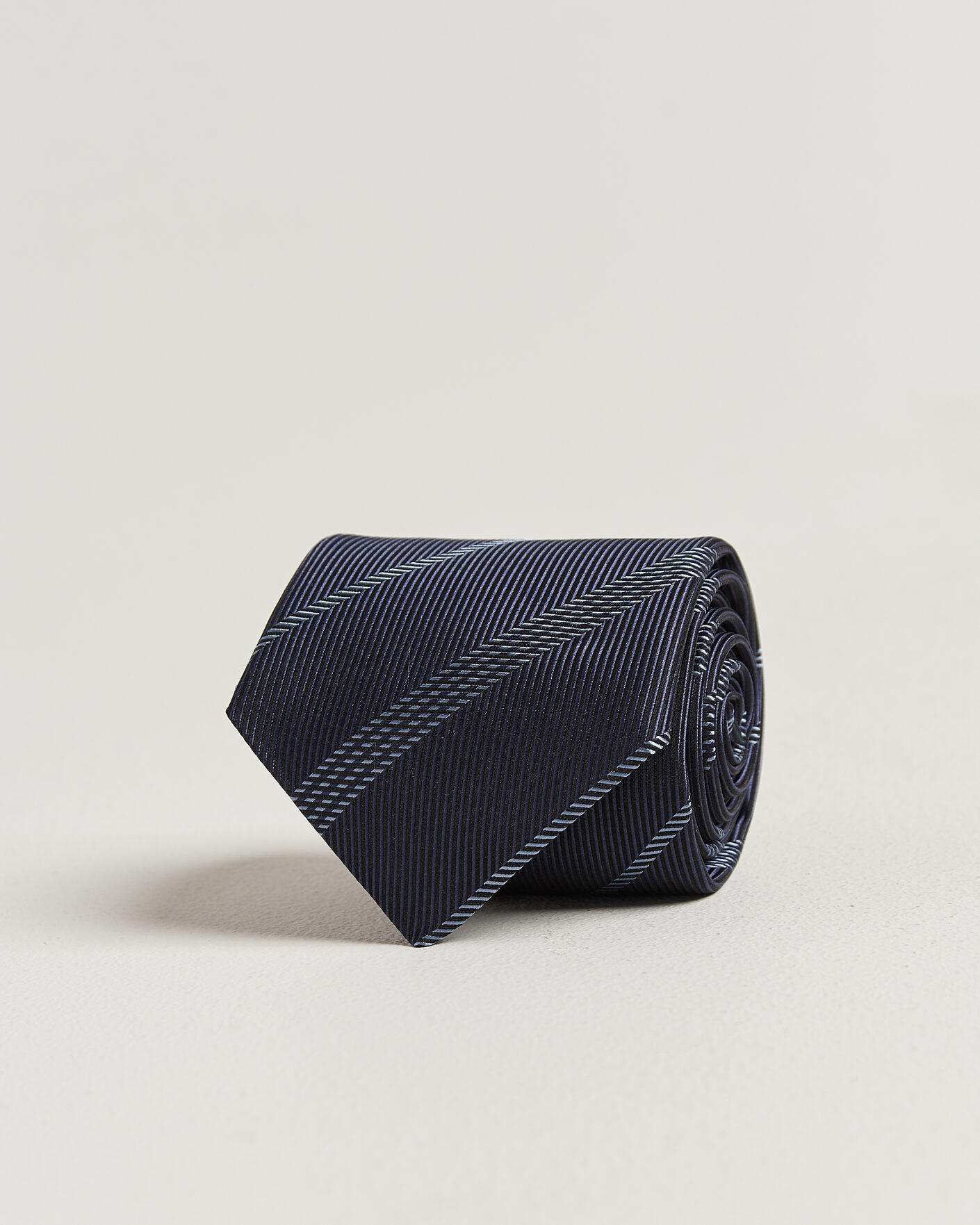 Heren | Stropdassen | Canali | Regimental Stripe Silk Tie Navy