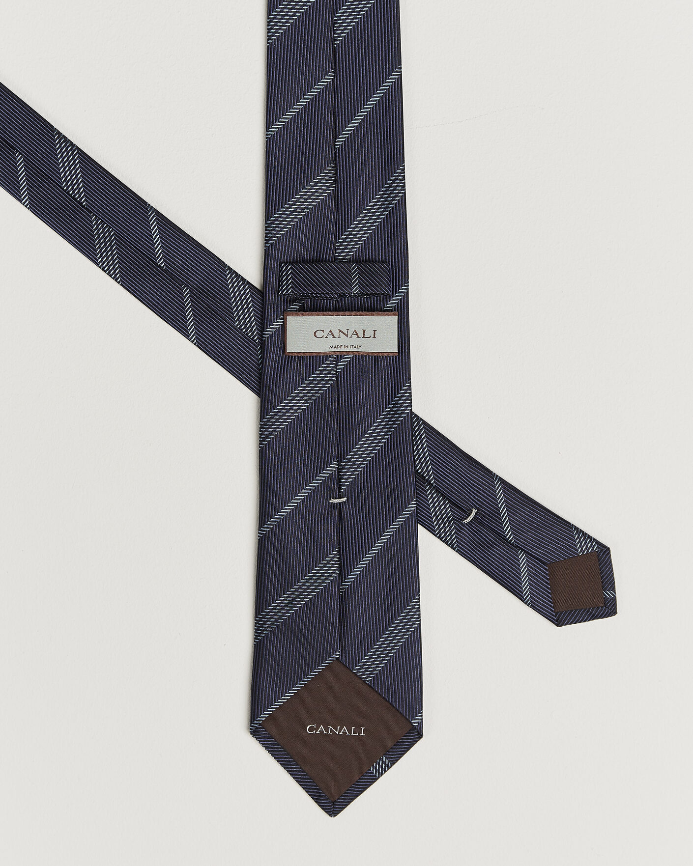 Heren | Stropdassen | Canali | Regimental Stripe Silk Tie Navy