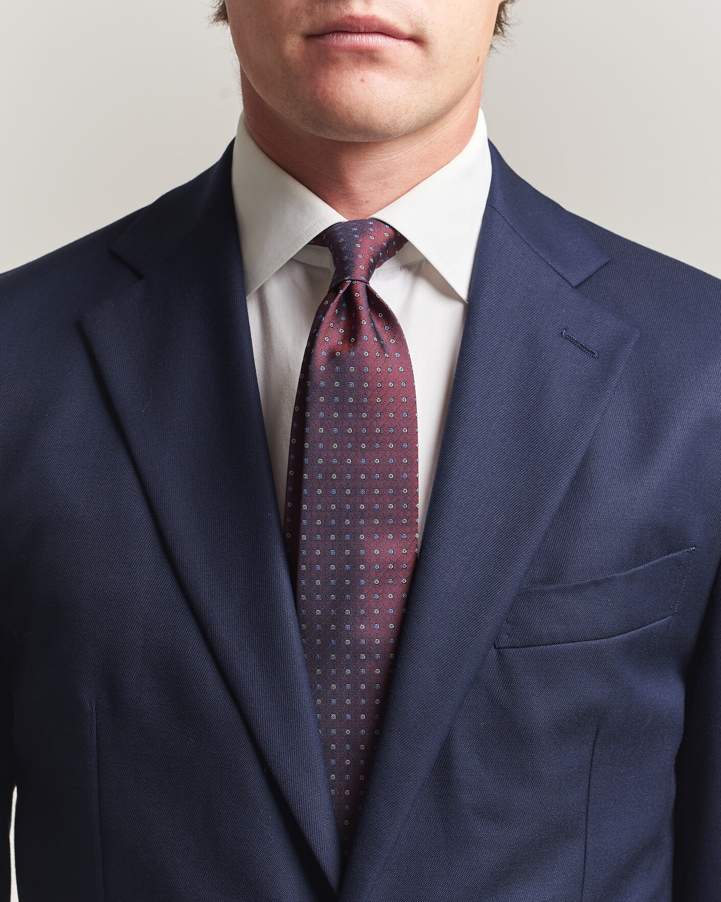 Heren | Stropdassen | Canali | Jacquard Silk Tie Burgundy