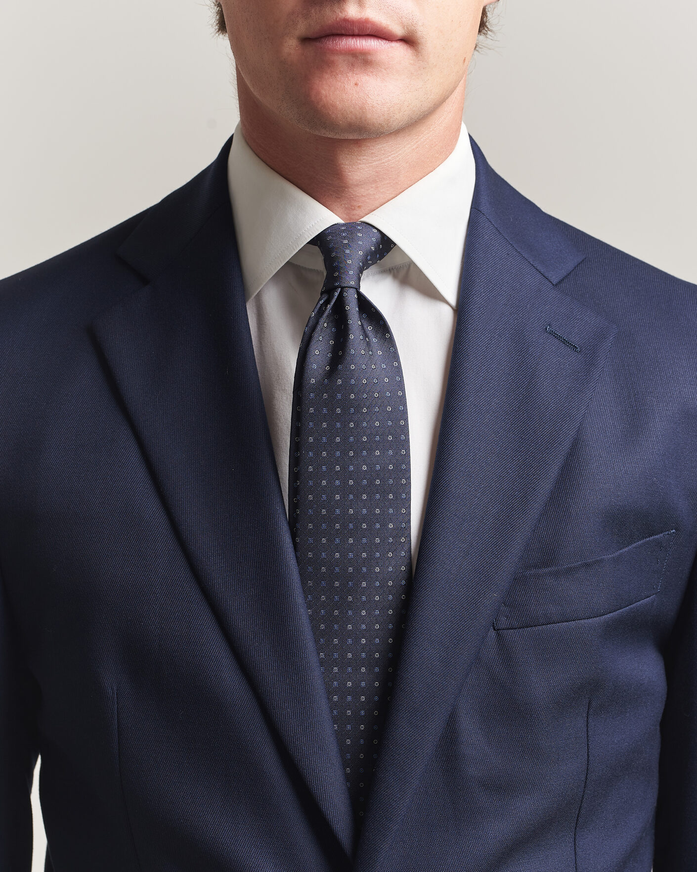 Heren | Stropdassen | Canali | Jacquard Silk Tie Navy