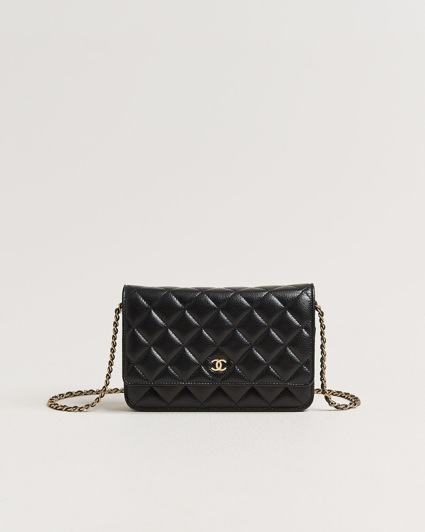 Heren | Pre-Owned & Vintage Bags | Chanel Pre-Owned | Wallet On Chain Caviar Leather Black