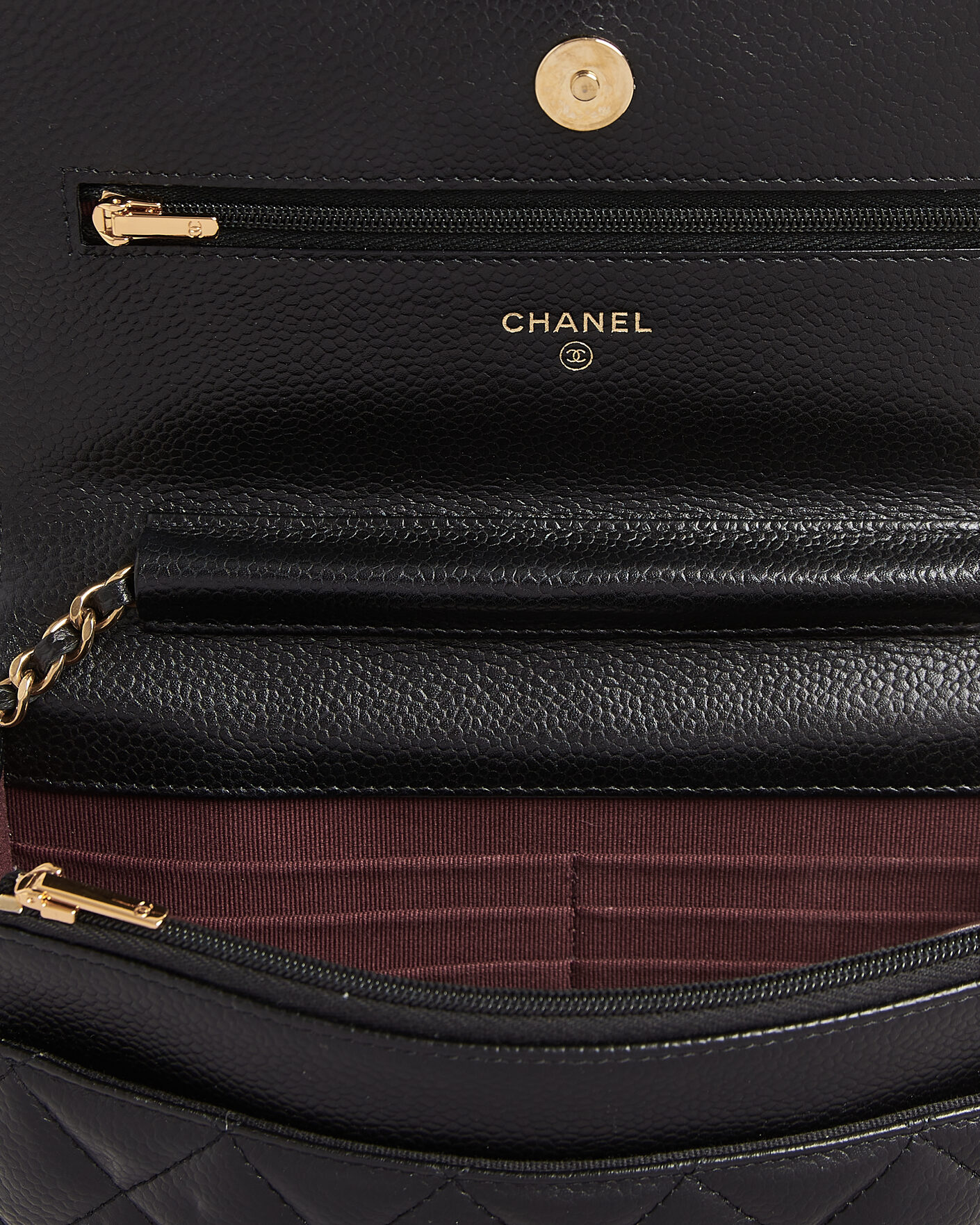 Heren | Pre-Owned & Vintage Bags | Chanel Pre-Owned | Wallet On Chain Caviar Leather Black