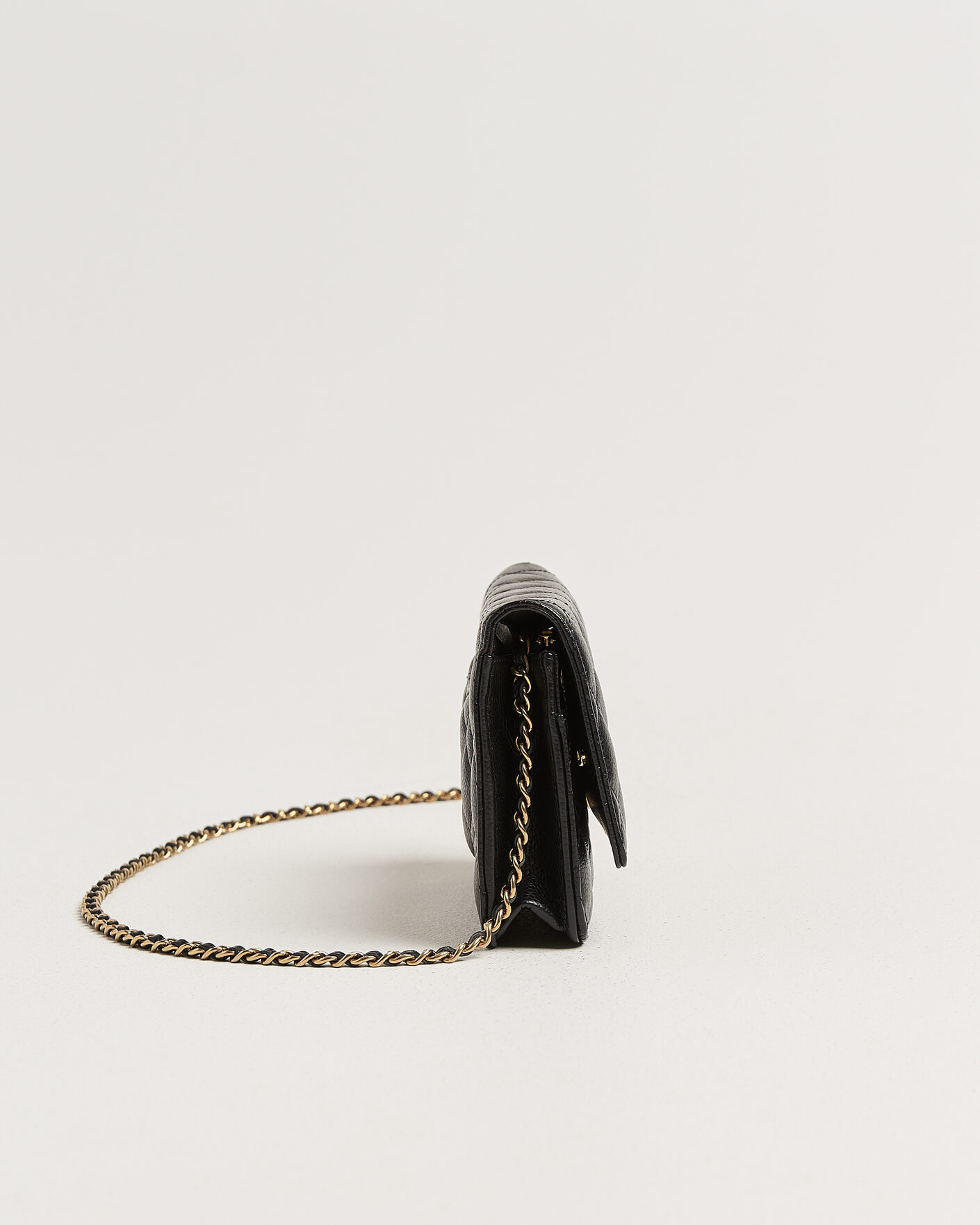 Heren | Pre-Owned & Vintage Bags | Chanel Pre-Owned | Wallet On Chain Caviar Leather Black
