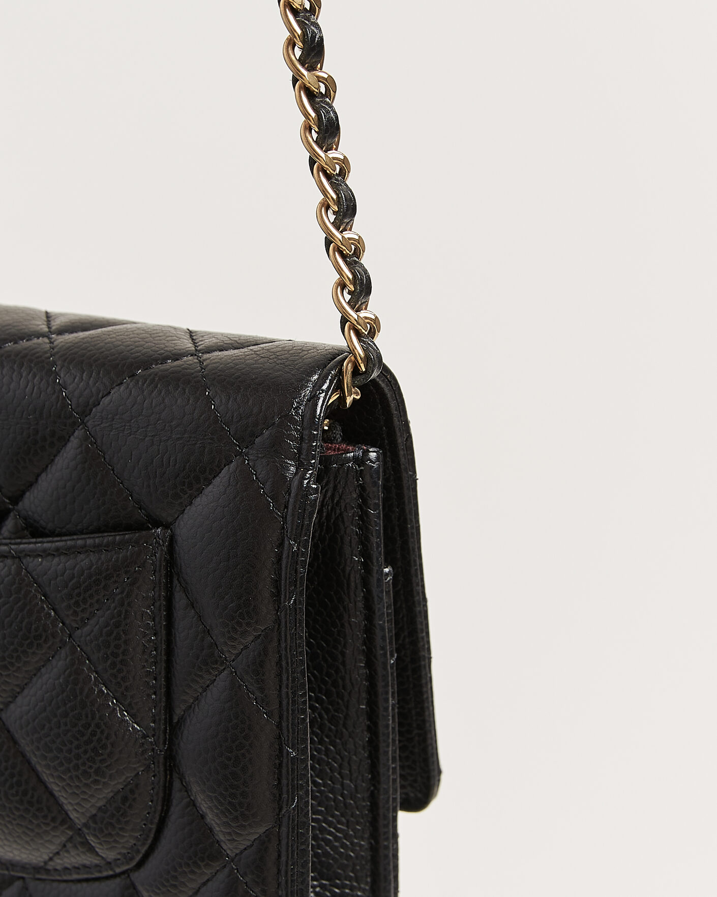 Heren | Pre-Owned & Vintage Bags | Chanel Pre-Owned | Wallet On Chain Caviar Leather Black