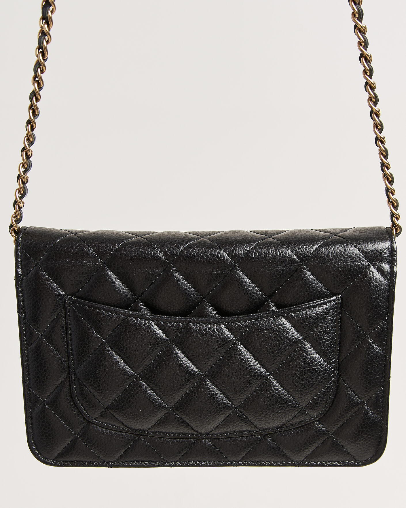 Heren | Pre-Owned & Vintage Bags | Chanel Pre-Owned | Wallet On Chain Caviar Leather Black