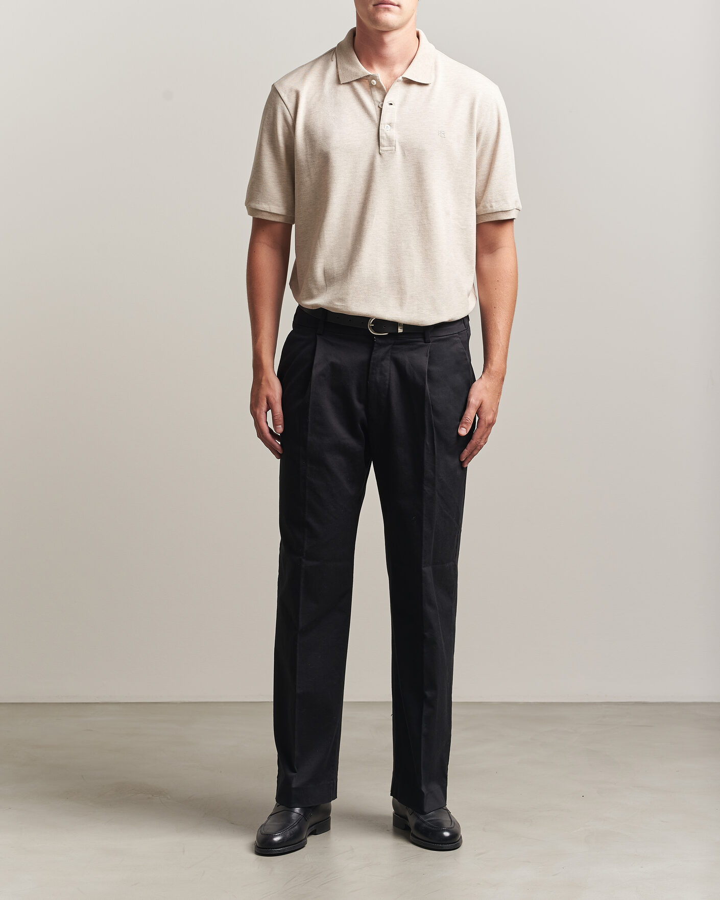 Heren | Polo's | Ralph Lauren Purple Label | Short Sleeve Mercerized Cotton Polo Beige Melange