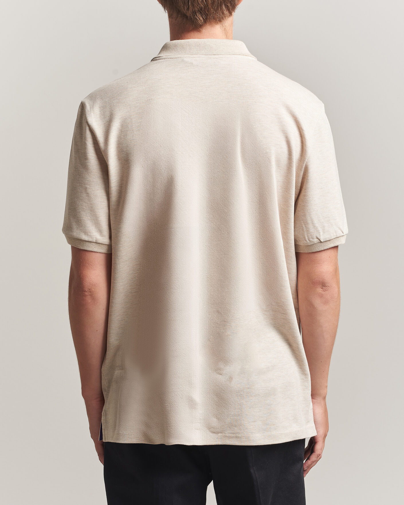 Heren | Polo's | Ralph Lauren Purple Label | Short Sleeve Mercerized Cotton Polo Beige Melange