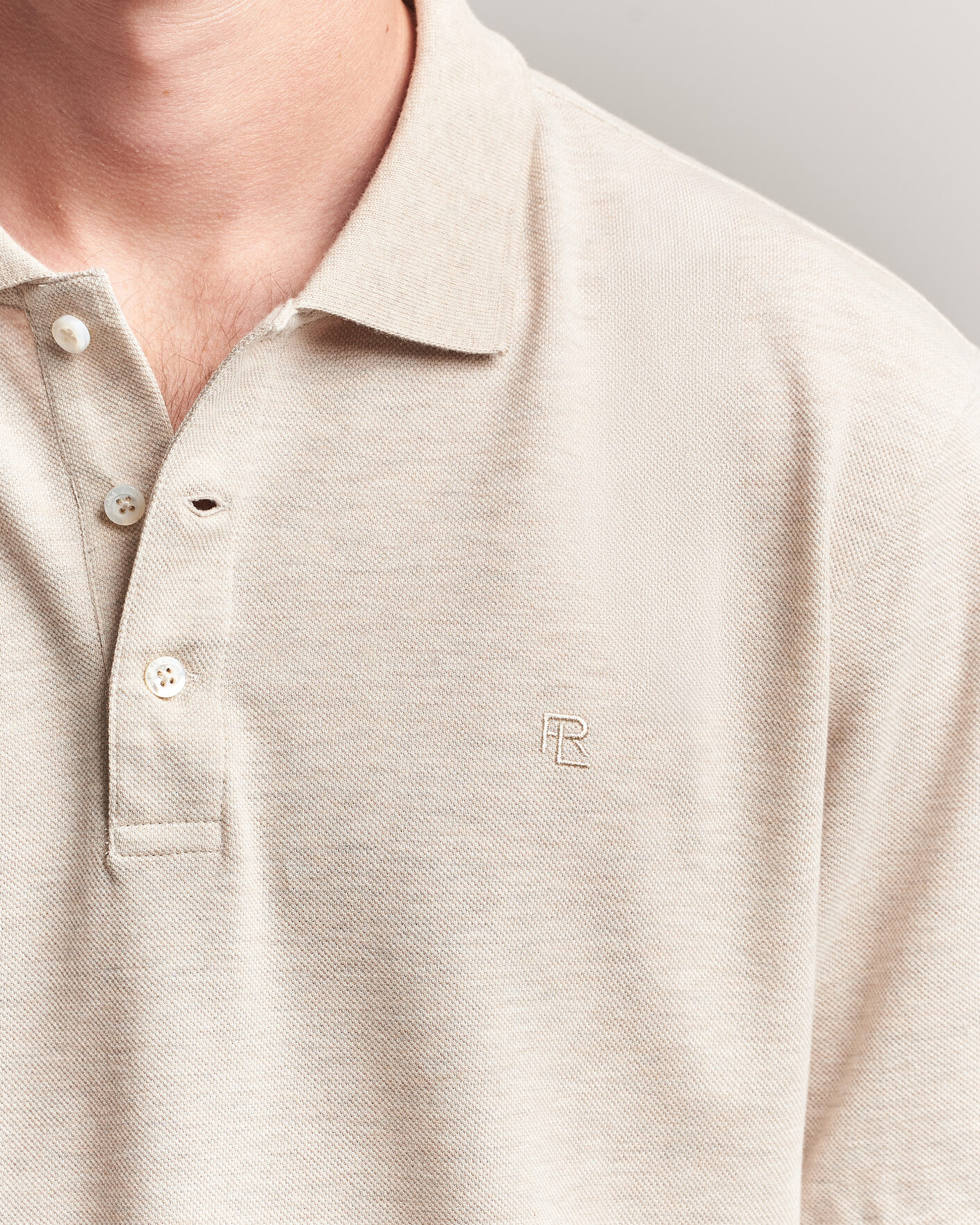 Heren | Polo's | Ralph Lauren Purple Label | Short Sleeve Mercerized Cotton Polo Beige Melange
