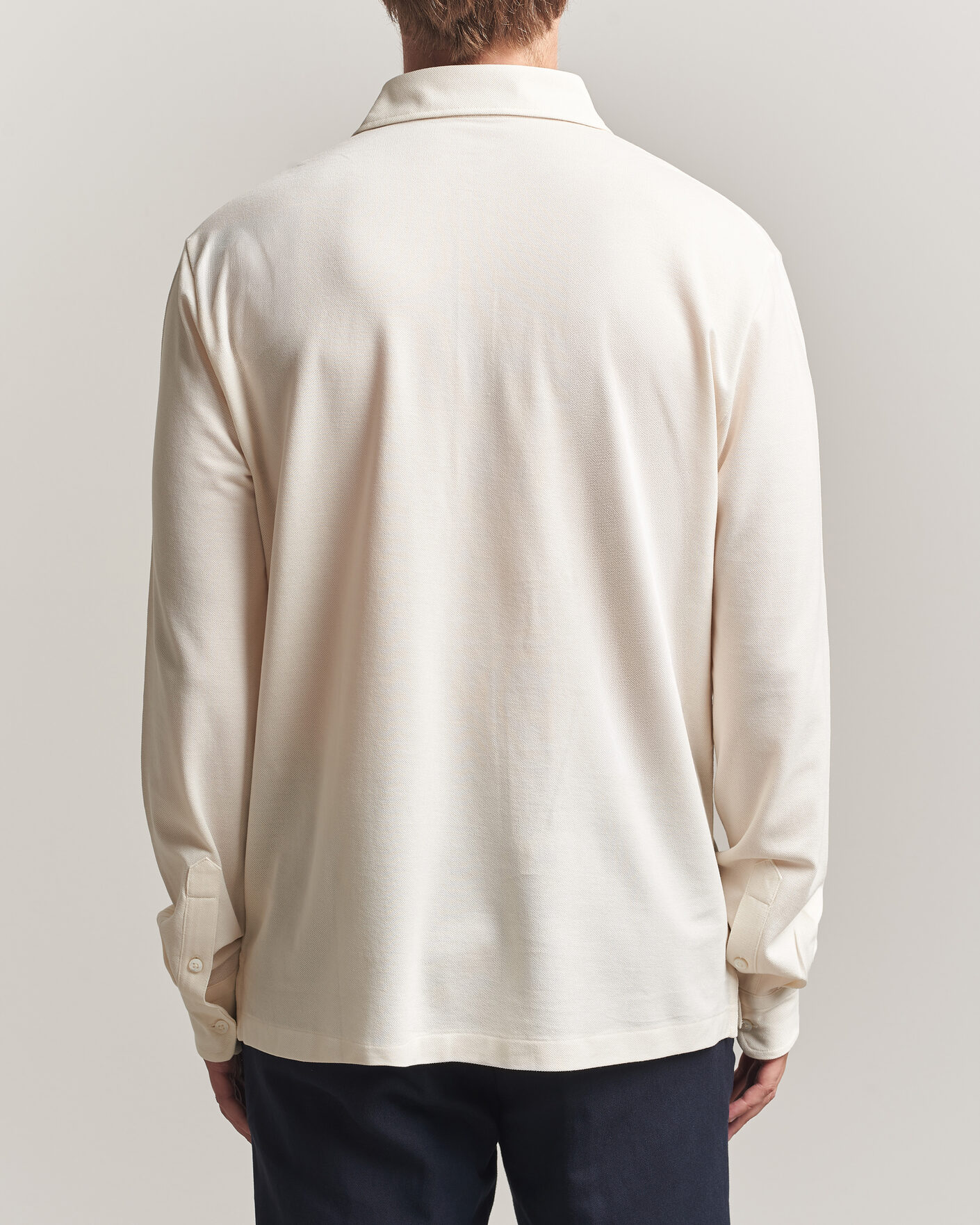 Heren | Polo's | Ralph Lauren Purple Label | Long Sleeve Washed Polo Classic Cream