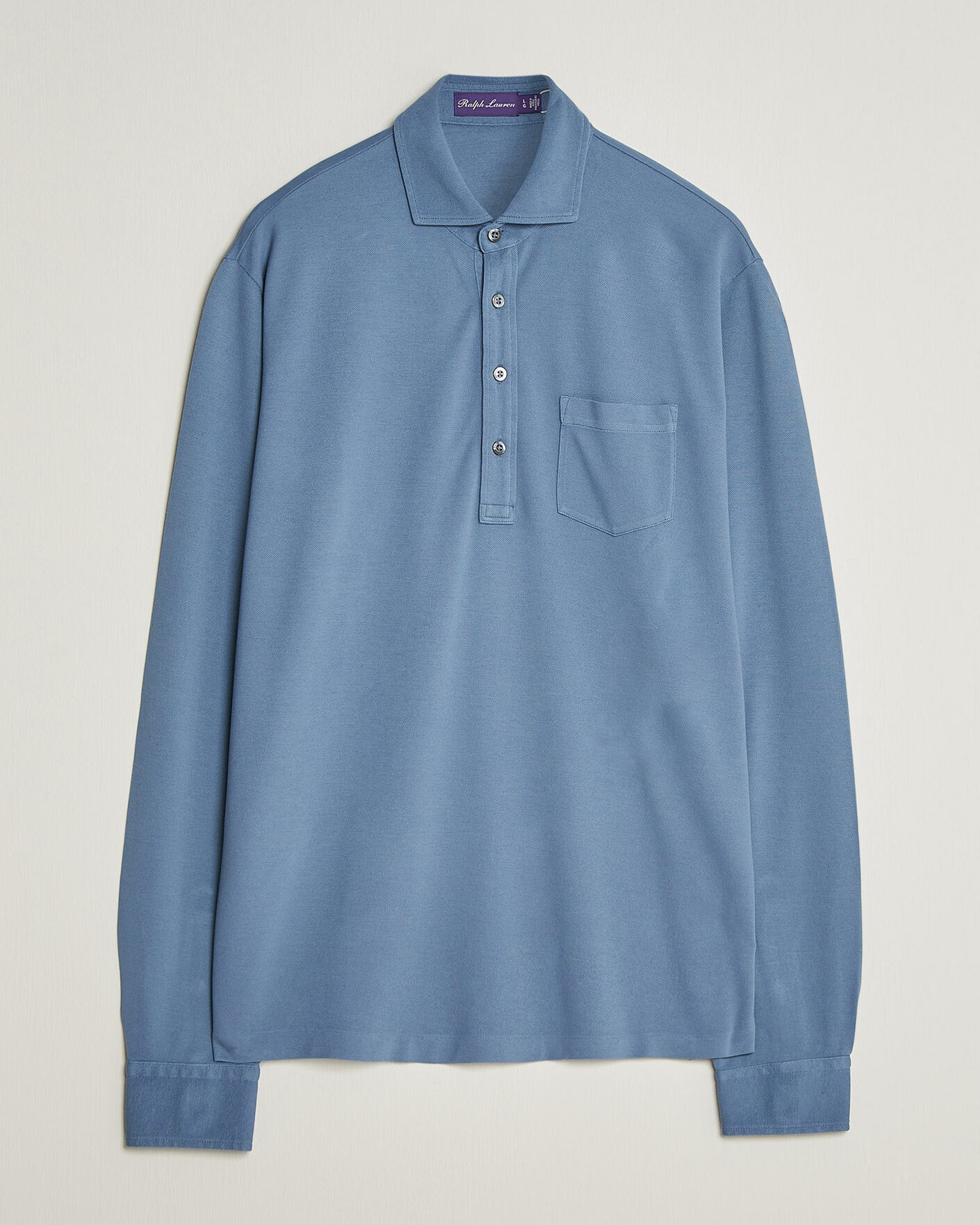 Heren | Polo's | Ralph Lauren Purple Label | Long Sleeve Washed Polo Blue Horizon