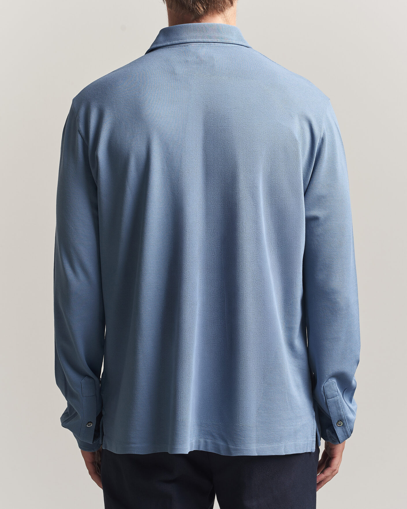Heren | Polo's | Ralph Lauren Purple Label | Long Sleeve Washed Polo Blue Horizon